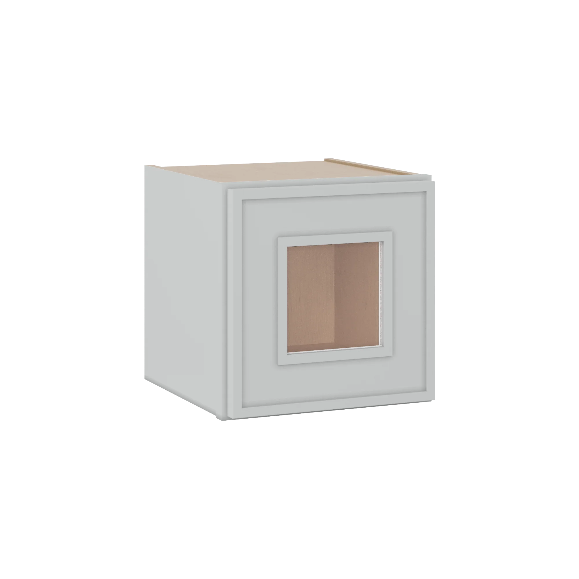 12" Tall 12" Deep Glass Door Stacker | Wall White Elegant Oak Craftsman Shaker 1-1/4" Overlay Wall Cabinet -  12", 15", 18", 21", 24", 27", 30", 33" & 36" Wide