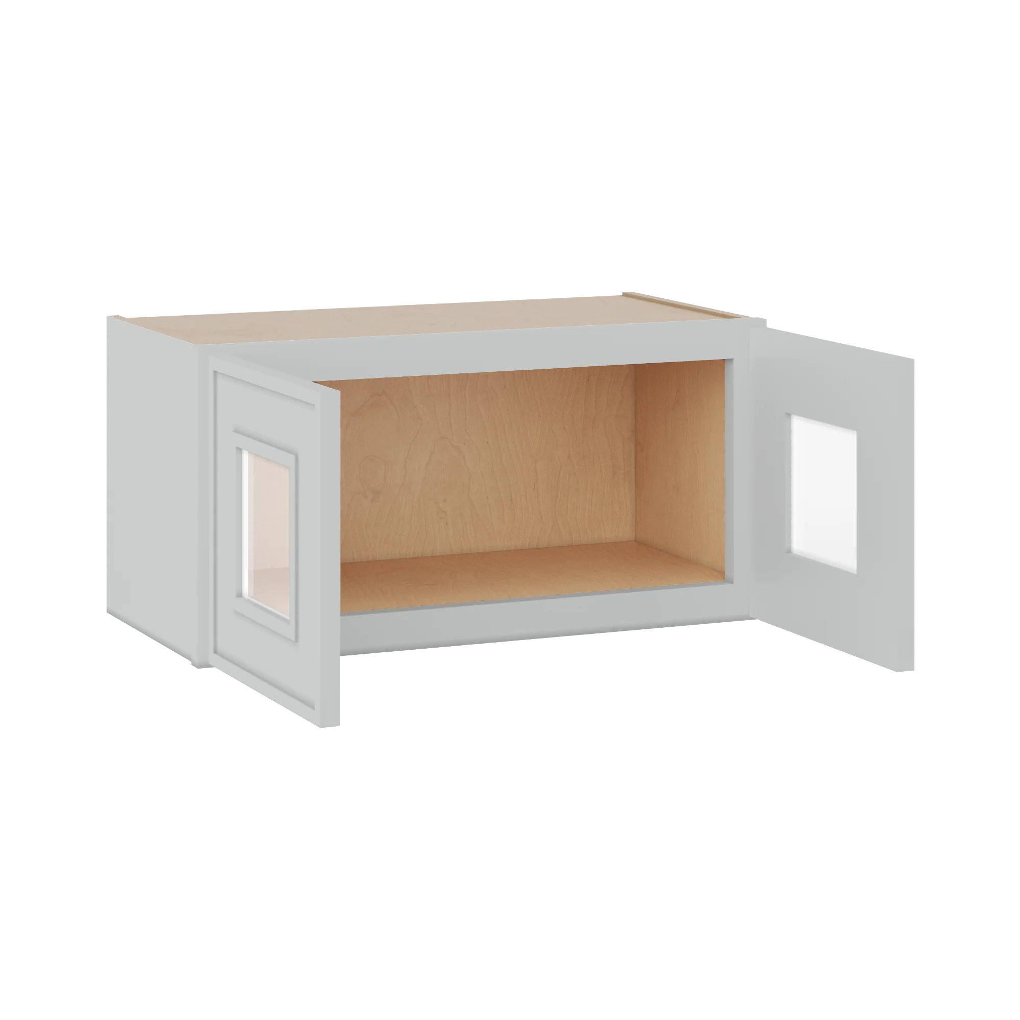 12" Tall 12" Deep Glass Door Stacker | Wall White Elegant Oak Craftsman Shaker 1-1/4" Overlay Wall Cabinet -  12", 15", 18", 21", 24", 27", 30", 33" & 36" Wide - Image 10