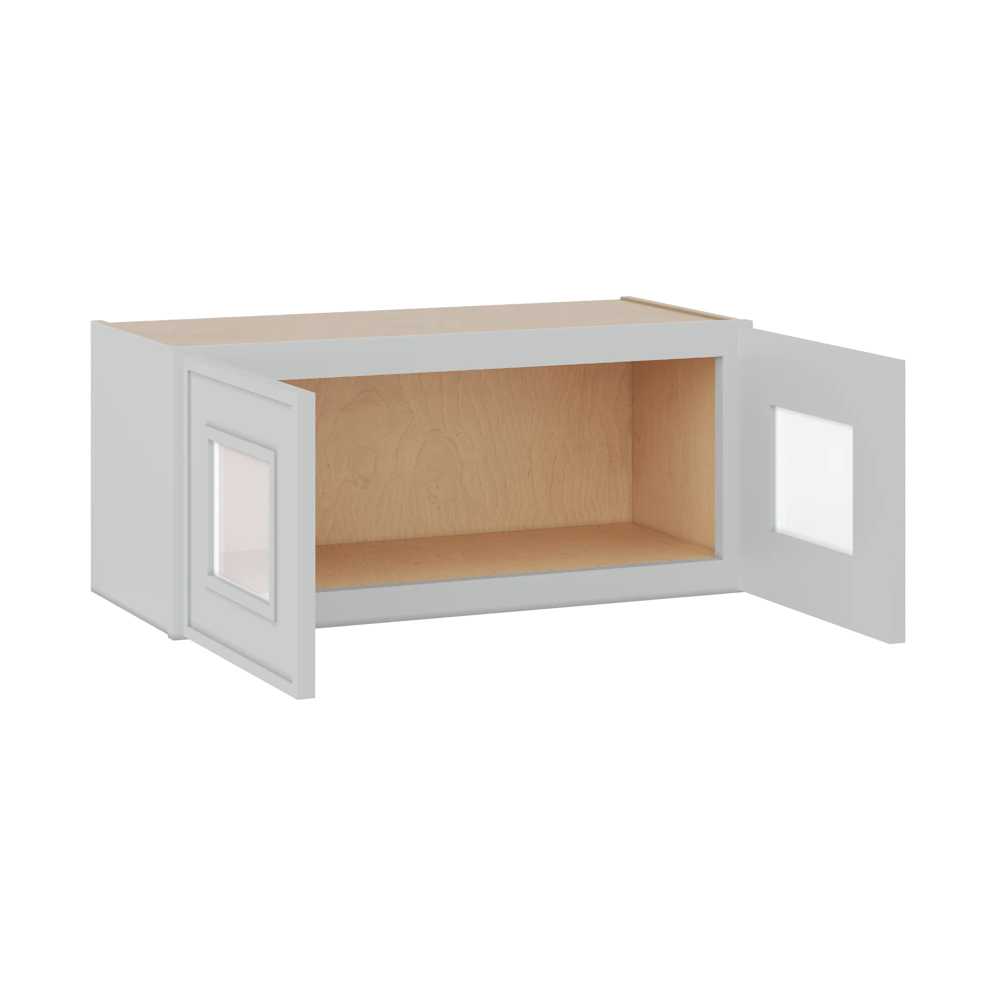 12" Tall 12" Deep Glass Door Stacker | Wall White Elegant Oak Craftsman Shaker 1-1/4" Overlay Wall Cabinet -  12", 15", 18", 21", 24", 27", 30", 33" & 36" Wide - Image 12
