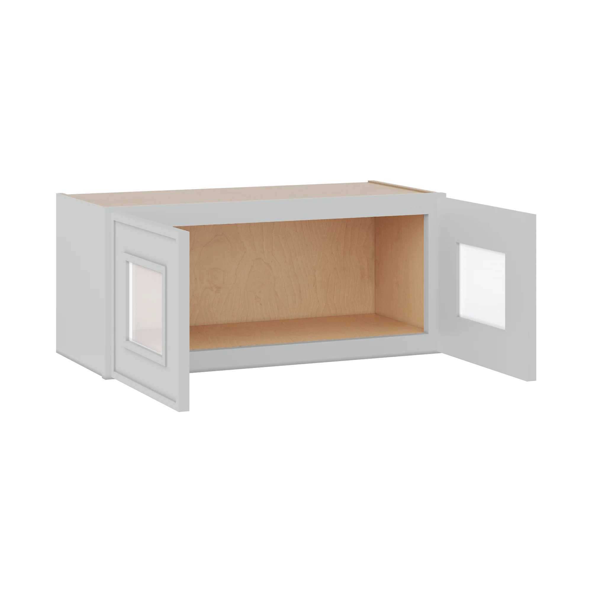 12" Tall 12" Deep Glass Door Stacker | Wall White Elegant Oak Craftsman Shaker 1-1/4" Overlay Wall Cabinet -  12", 15", 18", 21", 24", 27", 30", 33" & 36" Wide - Image 14