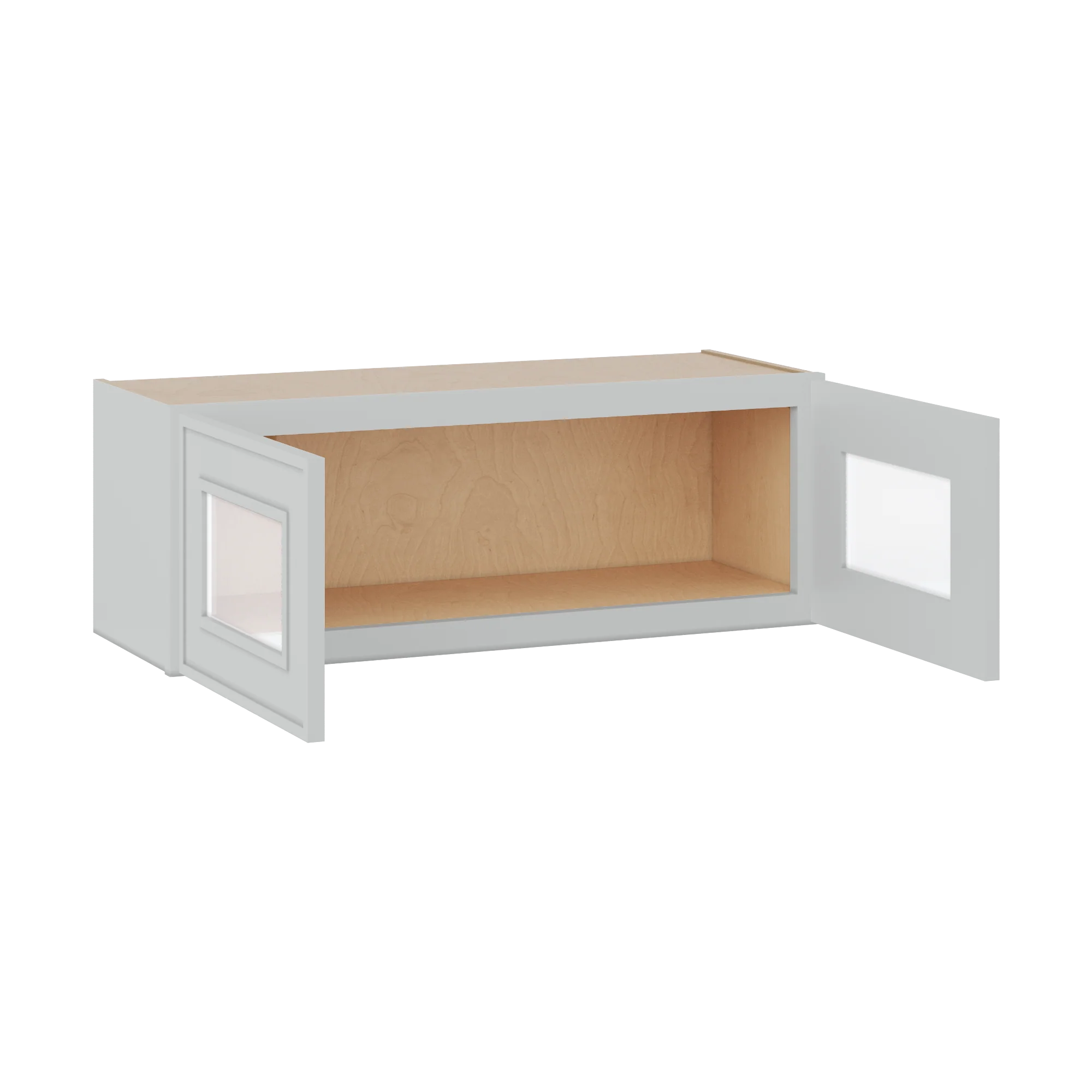 12" Tall 12" Deep Glass Door Stacker | Wall White Elegant Oak Craftsman Shaker 1-1/4" Overlay Wall Cabinet -  12", 15", 18", 21", 24", 27", 30", 33" & 36" Wide - Image 16
