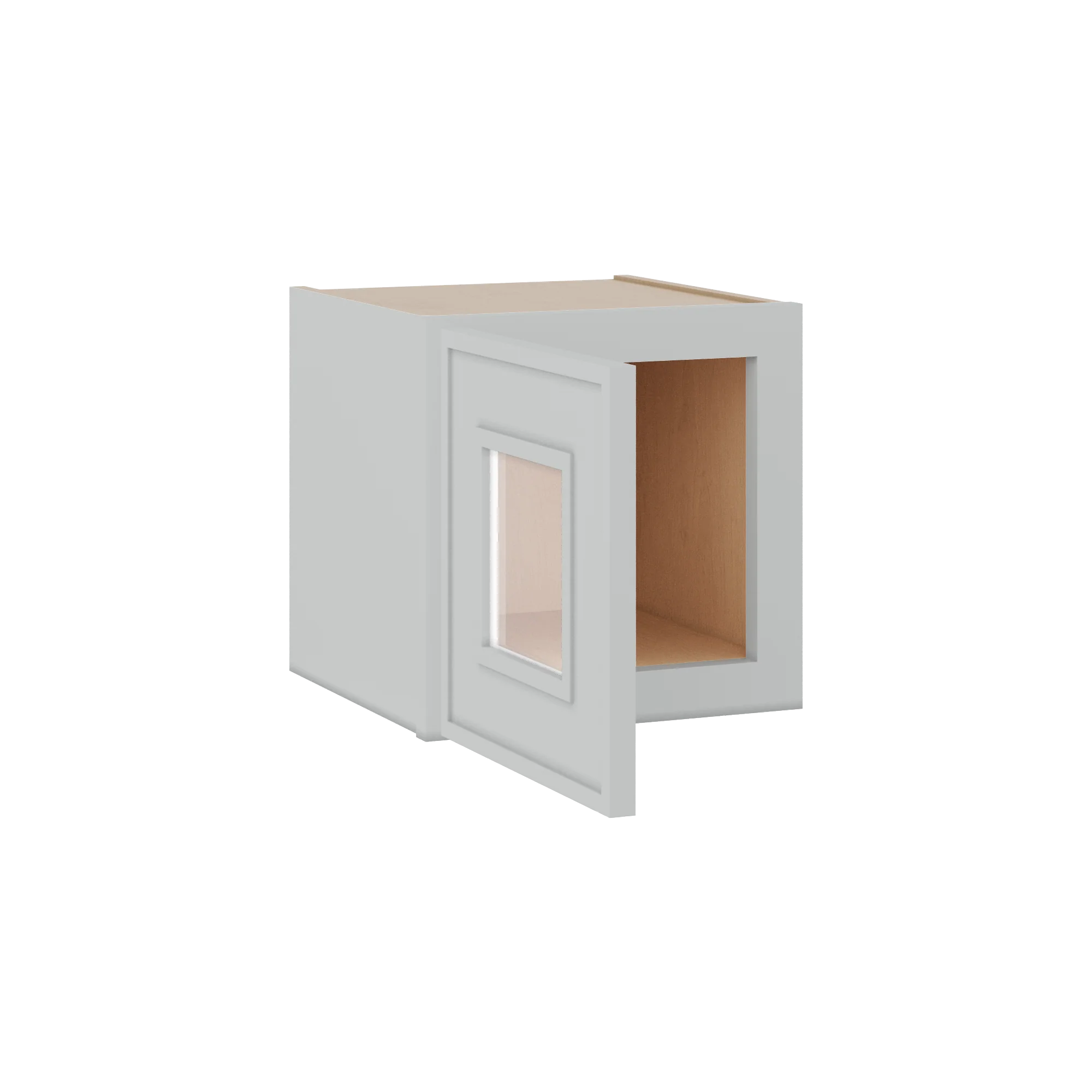 12" Tall 12" Deep Glass Door Stacker | Wall White Elegant Oak Craftsman Shaker 1-1/4" Overlay Wall Cabinet -  12", 15", 18", 21", 24", 27", 30", 33" & 36" Wide - Image 2