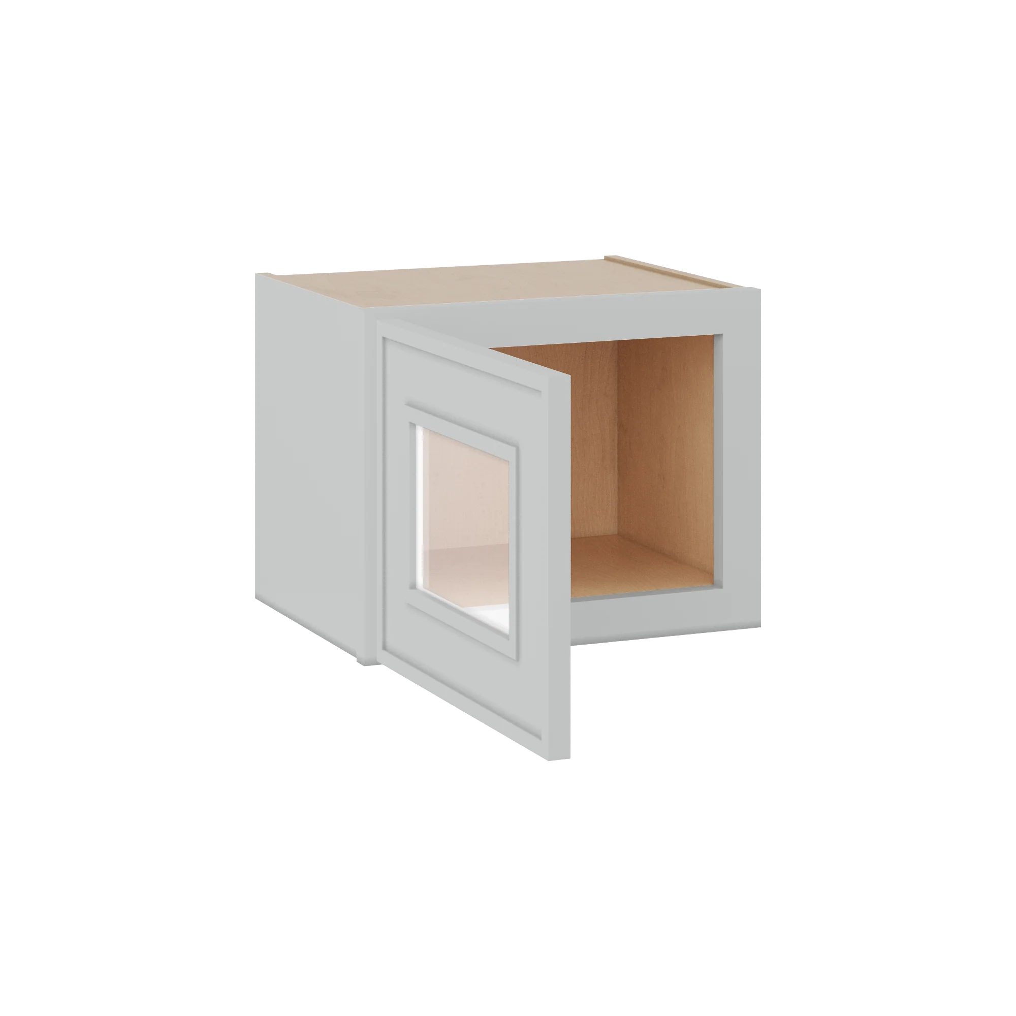 12" Tall 12" Deep Glass Door Stacker | Wall White Elegant Oak Craftsman Shaker 1-1/4" Overlay Wall Cabinet -  12", 15", 18", 21", 24", 27", 30", 33" & 36" Wide - Image 4