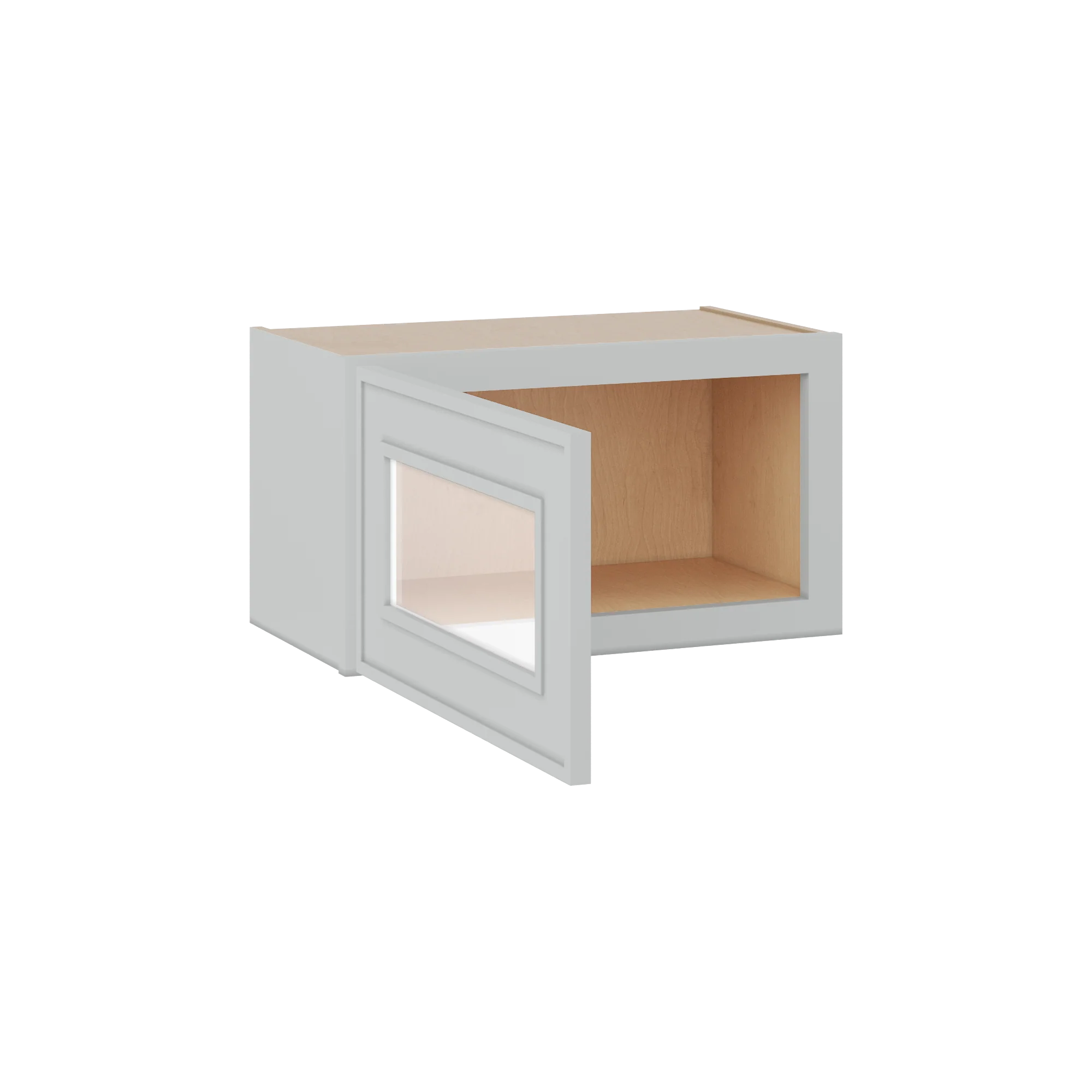 12" Tall 12" Deep Glass Door Stacker | Wall White Elegant Oak Craftsman Shaker 1-1/4" Overlay Wall Cabinet -  12", 15", 18", 21", 24", 27", 30", 33" & 36" Wide - Image 8