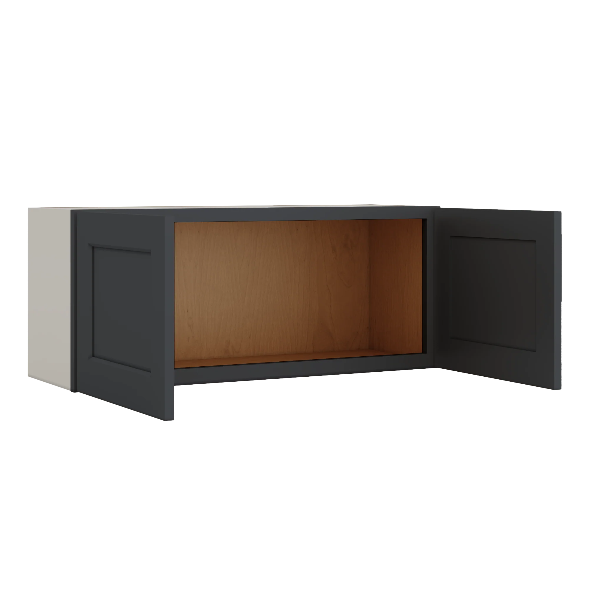 15" Tall 15HNS Hermosa Noir Black Shaker Stackable Cabinet - Double Door 24", 27", 30", 33" & 36" Wide - Image 10