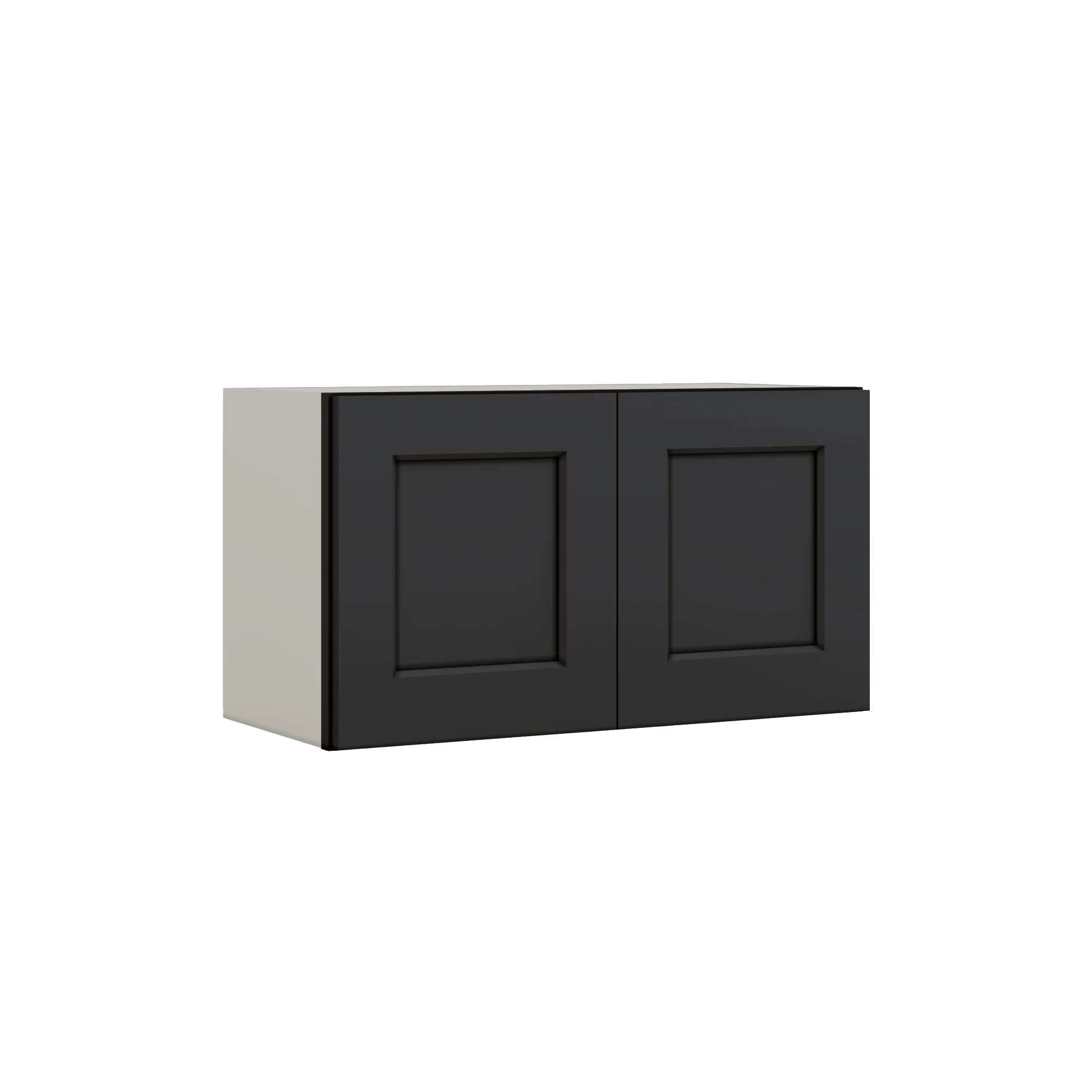 15" Tall 15HNS Hermosa Noir Black Shaker Stackable Cabinet - Double Door 24", 27", 30", 33" & 36" Wide - Image 3