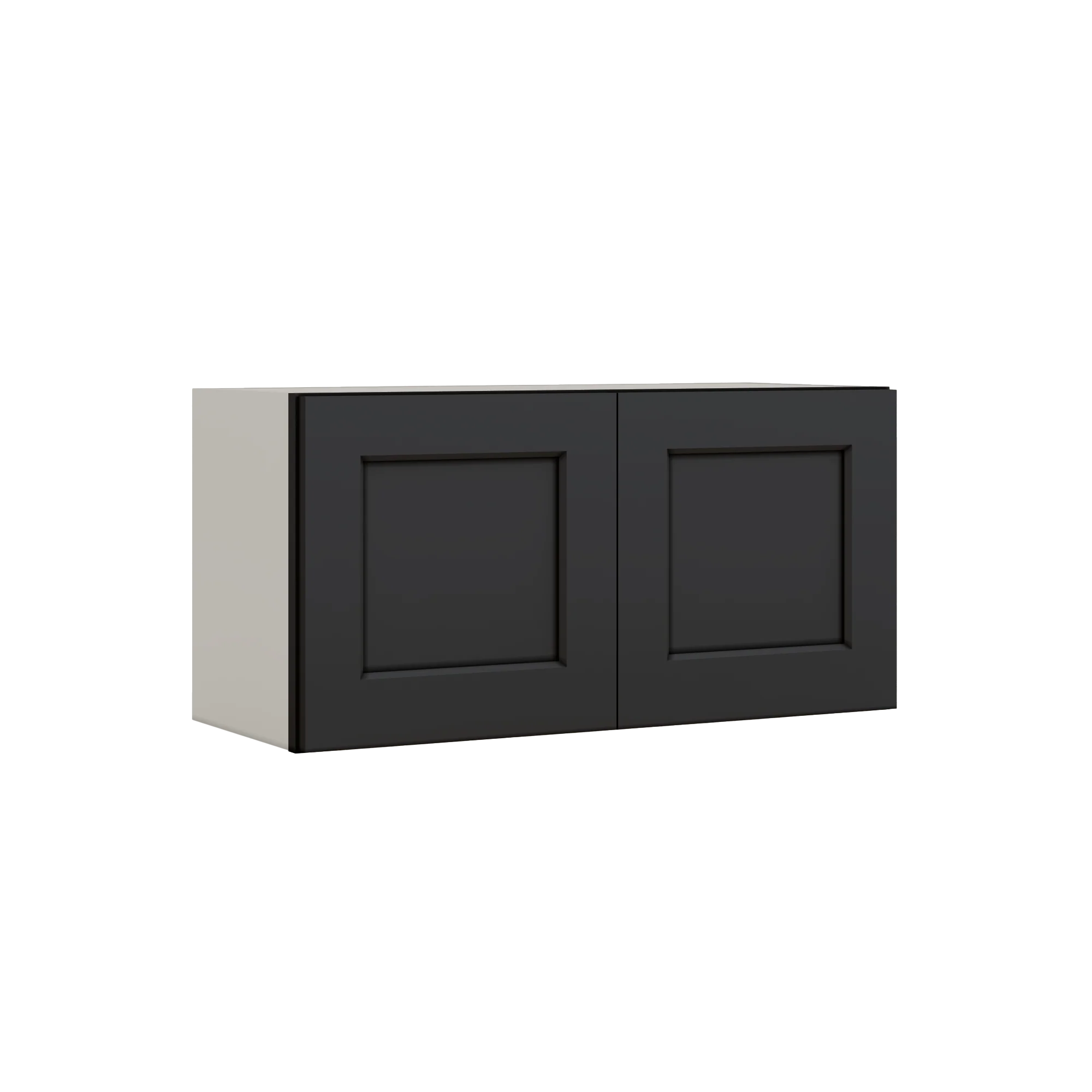 15" Tall 15HNS Hermosa Noir Black Shaker Stackable Cabinet - Double Door 24", 27", 30", 33" & 36" Wide - Image 5