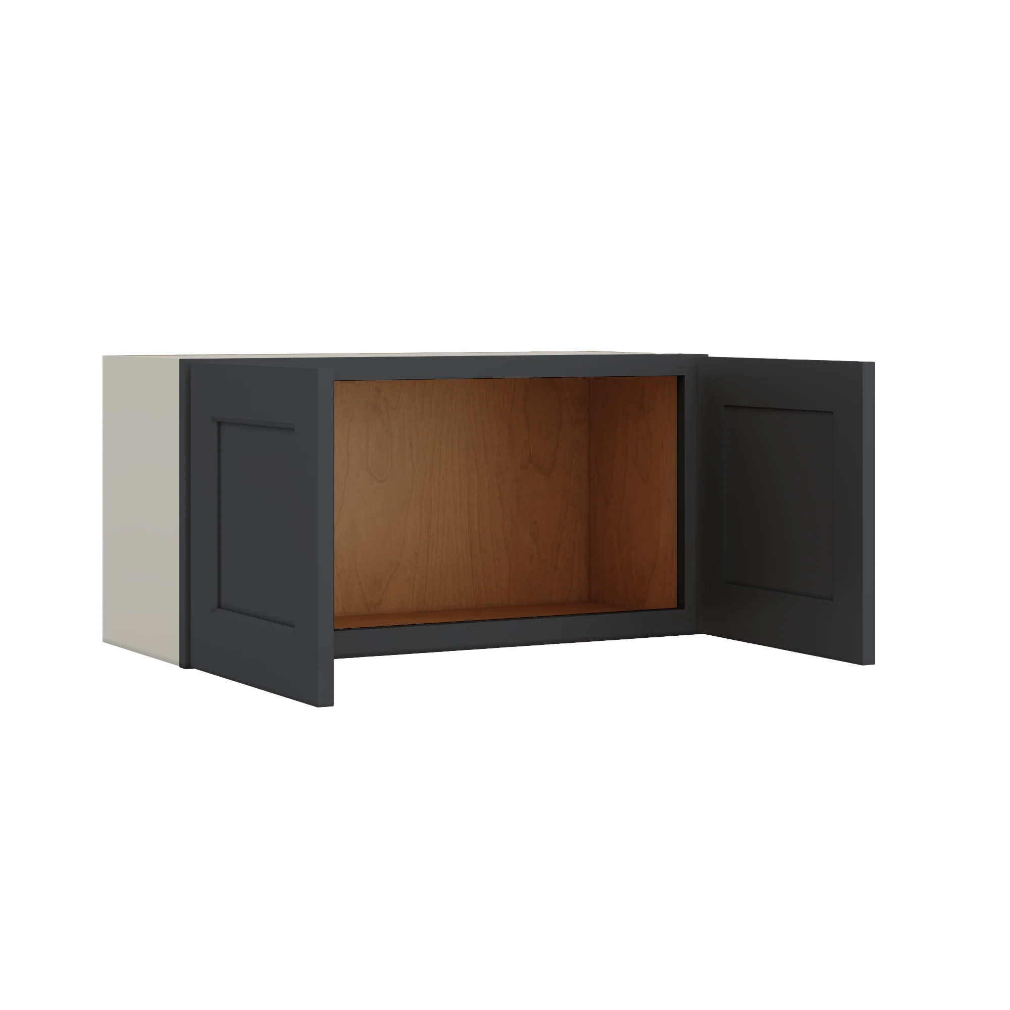 15" Tall 15HNS Hermosa Noir Black Shaker Stackable Cabinet - Double Door 24", 27", 30", 33" & 36" Wide - Image 6