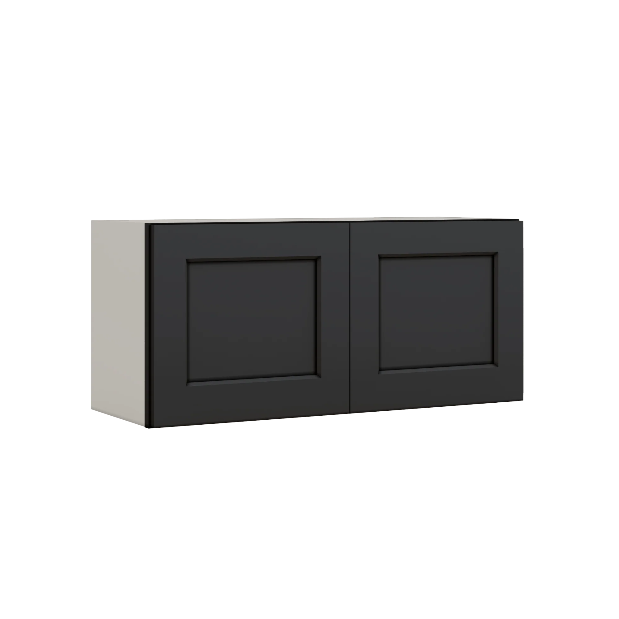 15" Tall 15HNS Hermosa Noir Black Shaker Stackable Cabinet - Double Door 24", 27", 30", 33" & 36" Wide - Image 7