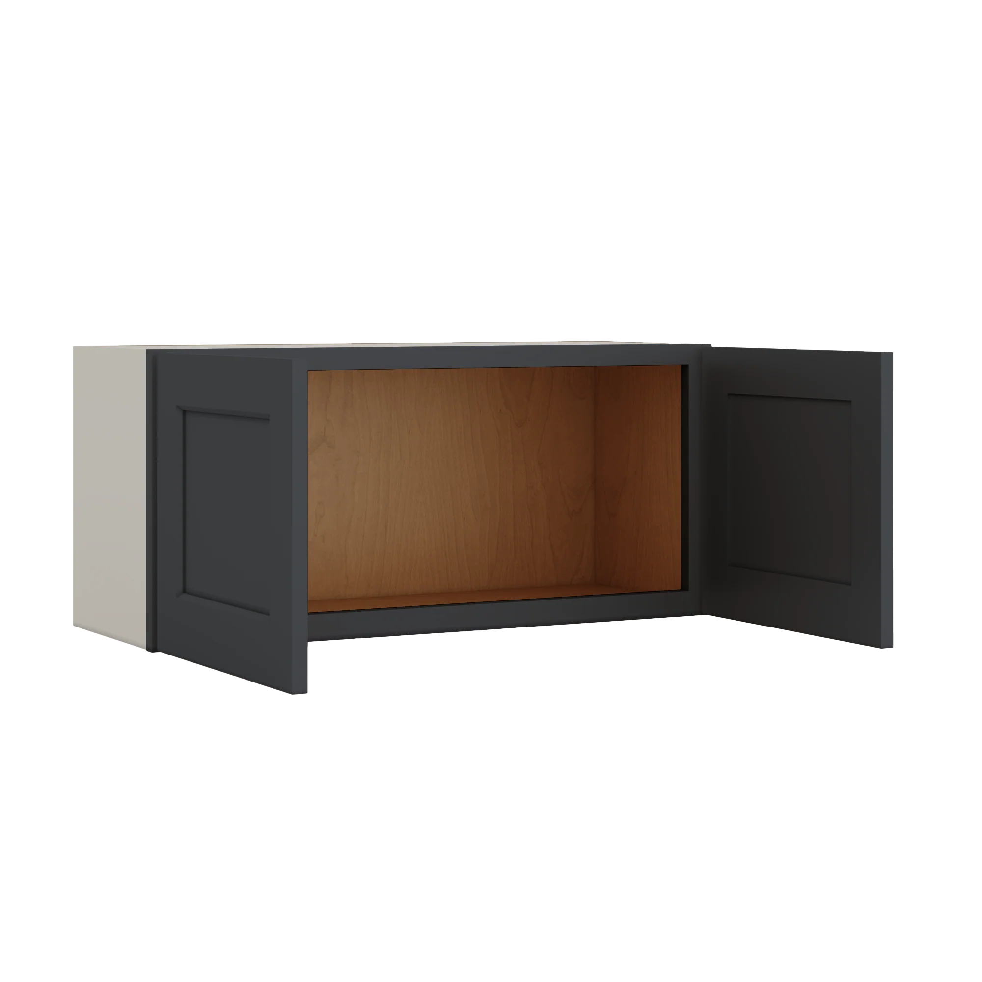 15" Tall 15HNS Hermosa Noir Black Shaker Stackable Cabinet - Double Door 24", 27", 30", 33" & 36" Wide - Image 8