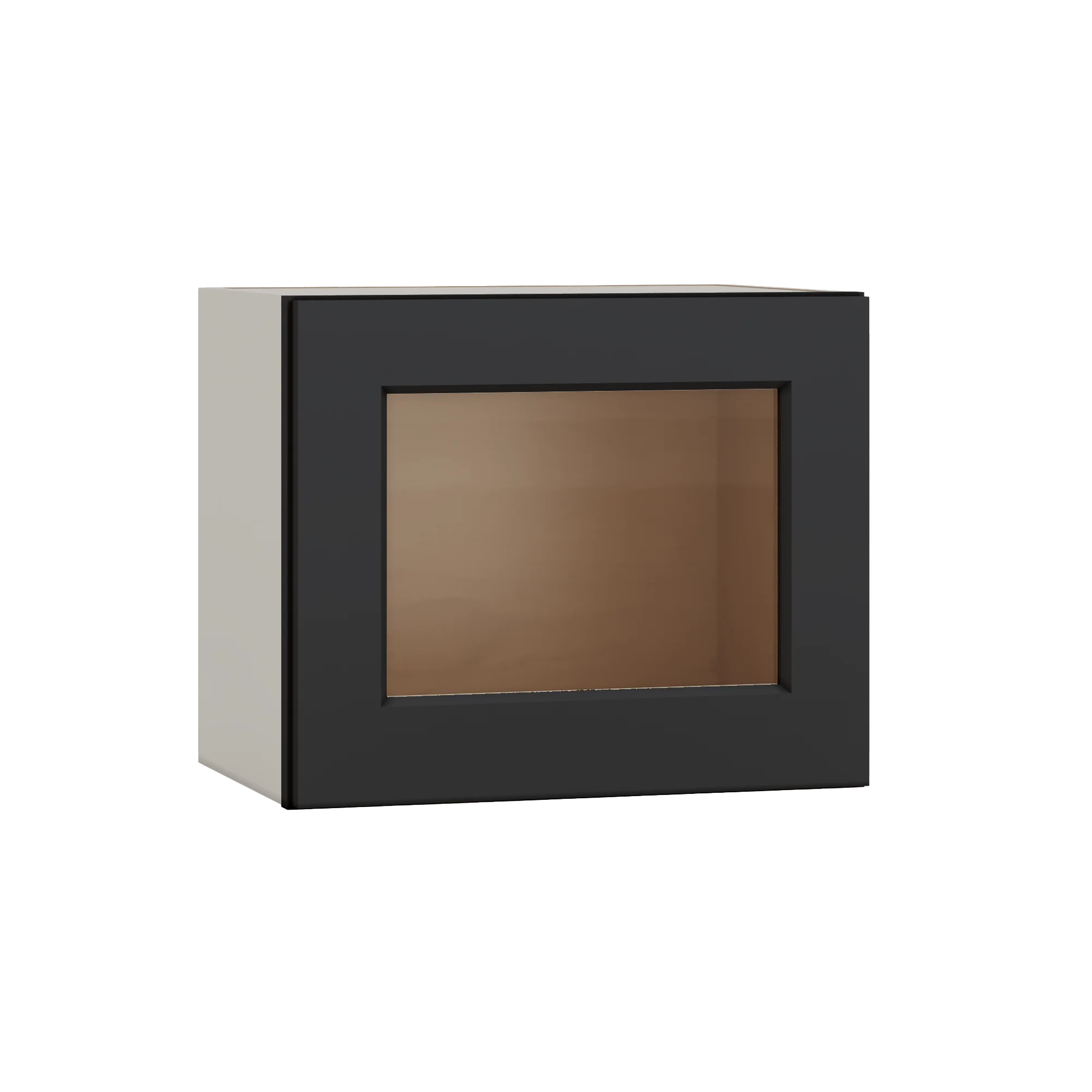 15" Tall 15HNS Hermosa Noir Black Shaker Stackable Glass Ready Wall Cabinet - Single Door 9", 12", 15", 18" & 21" Wide - Image 7