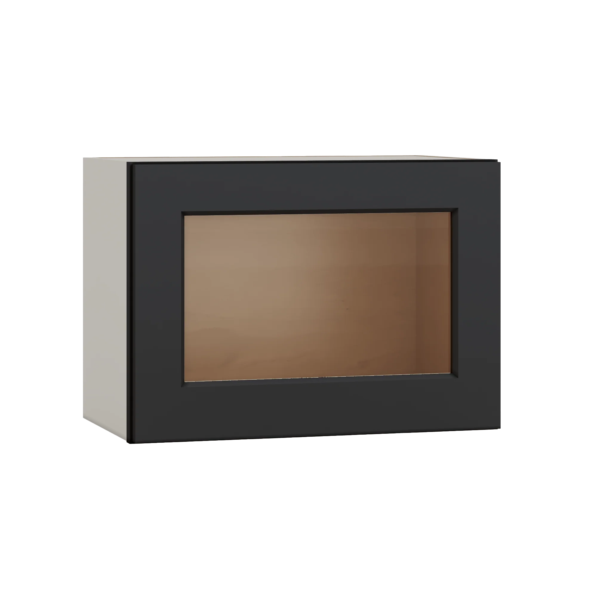 15" Tall 15HNS Hermosa Noir Black Shaker Stackable Glass Ready Wall Cabinet - Single Door 9", 12", 15", 18" & 21" Wide - Image 9