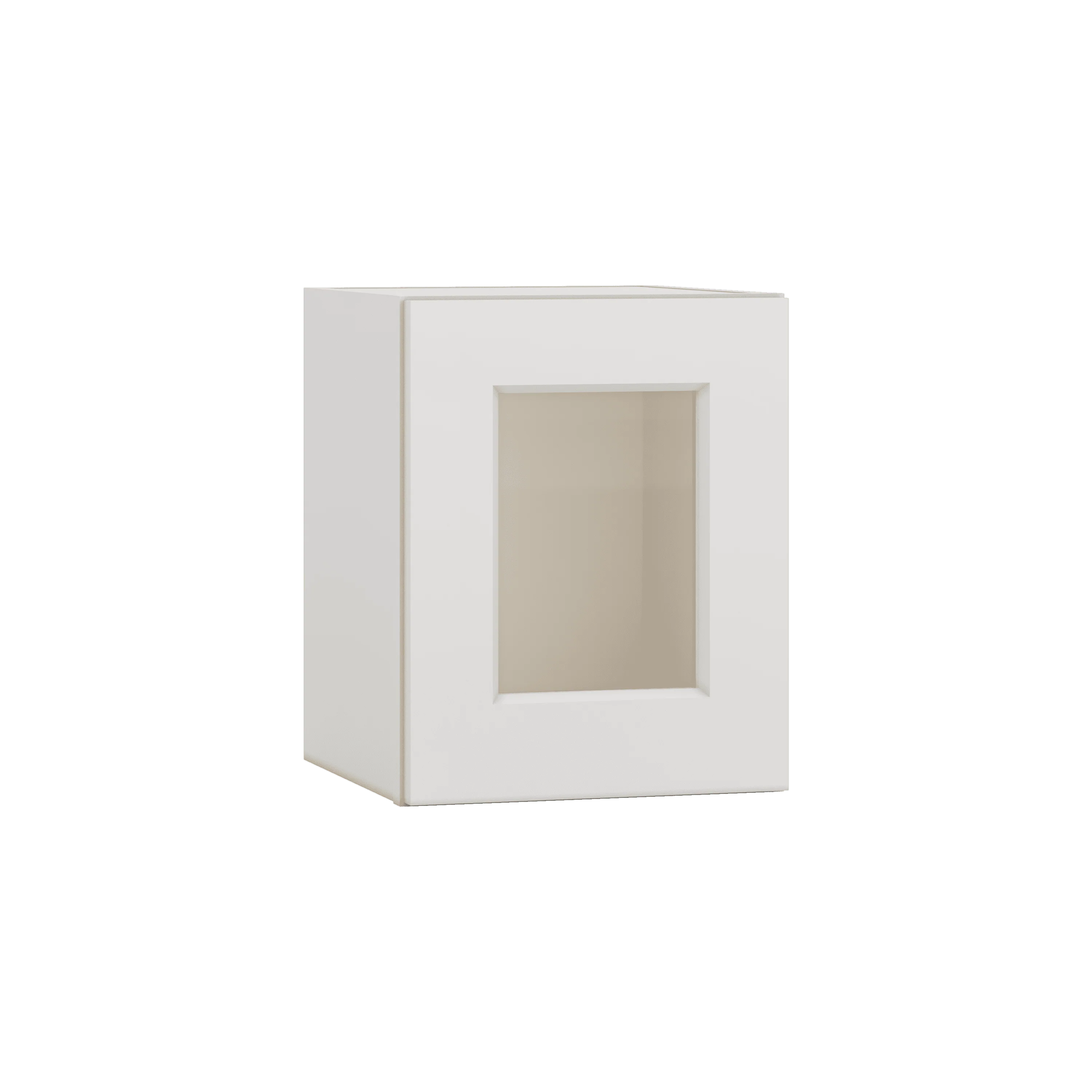 15" Tall 2WS White Shaker Stackable Glass Ready Wall Cabinet - Single Door 9", 12", 15", 18" & 21" Wide - Image 2