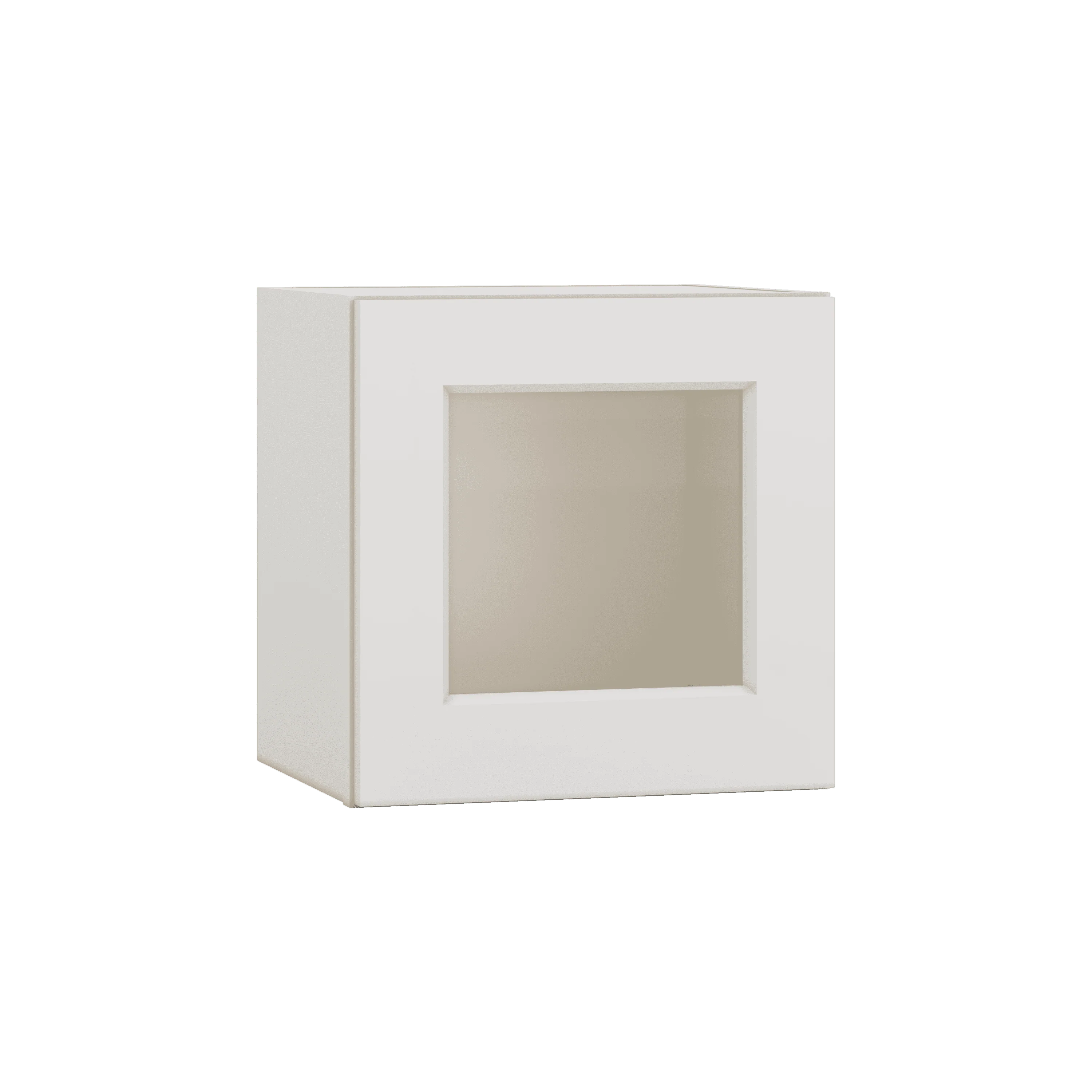 15" Tall 2WS White Shaker Stackable Glass Ready Wall Cabinet - Single Door 9", 12", 15", 18" & 21" Wide - Image 3