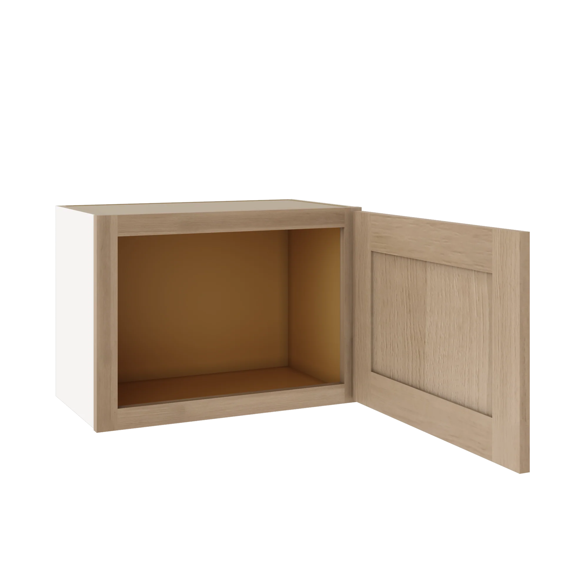 15" Tall x 12" Deep Stacker /  Upper Natural Color 17ROS - Redondo White Oak Shaker 1-1/4" Overlay Wall Cabinet - Image 10