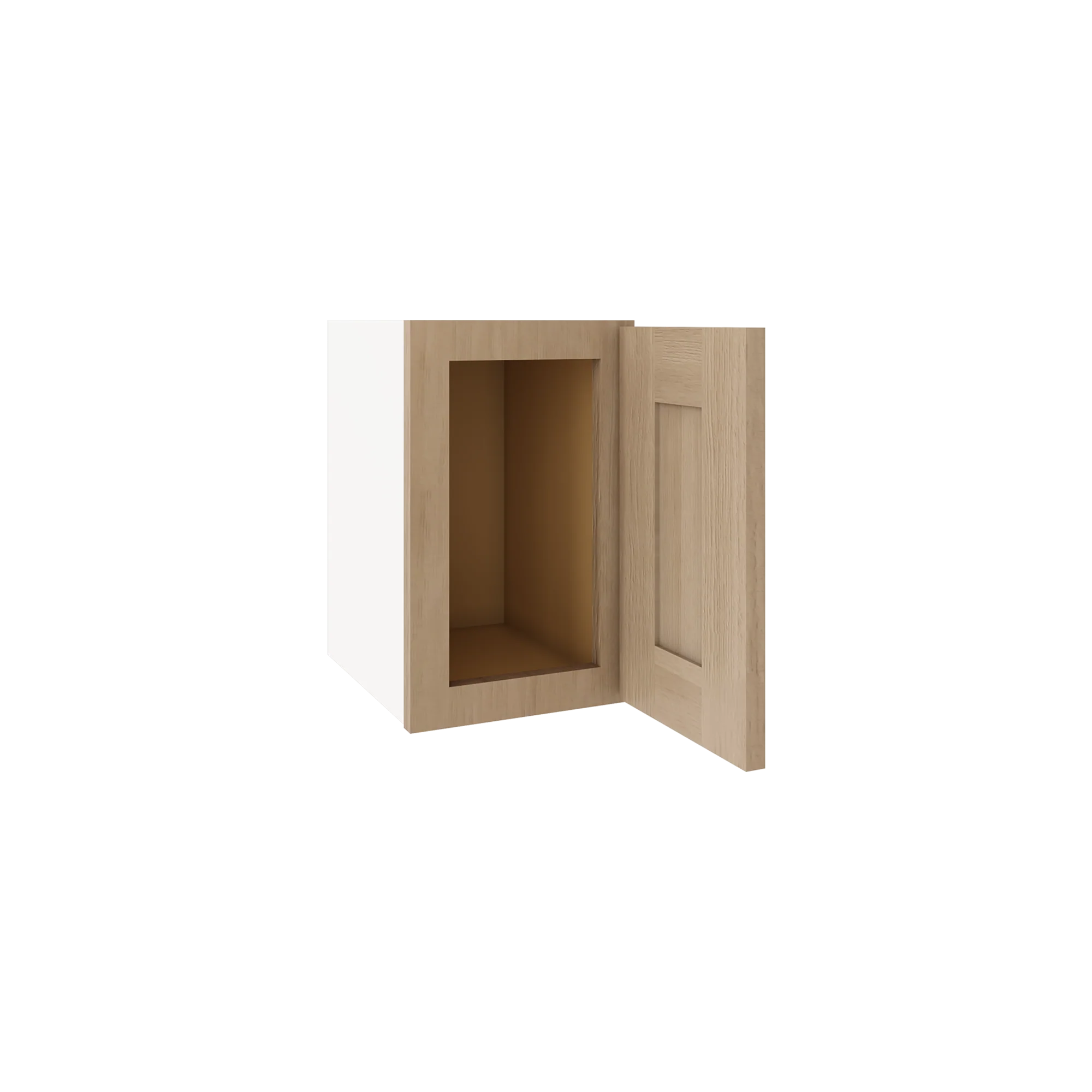 15" Tall x 12" Deep Stacker /  Upper Natural Color 17ROS - Redondo White Oak Shaker 1-1/4" Overlay Wall Cabinet - Image 2