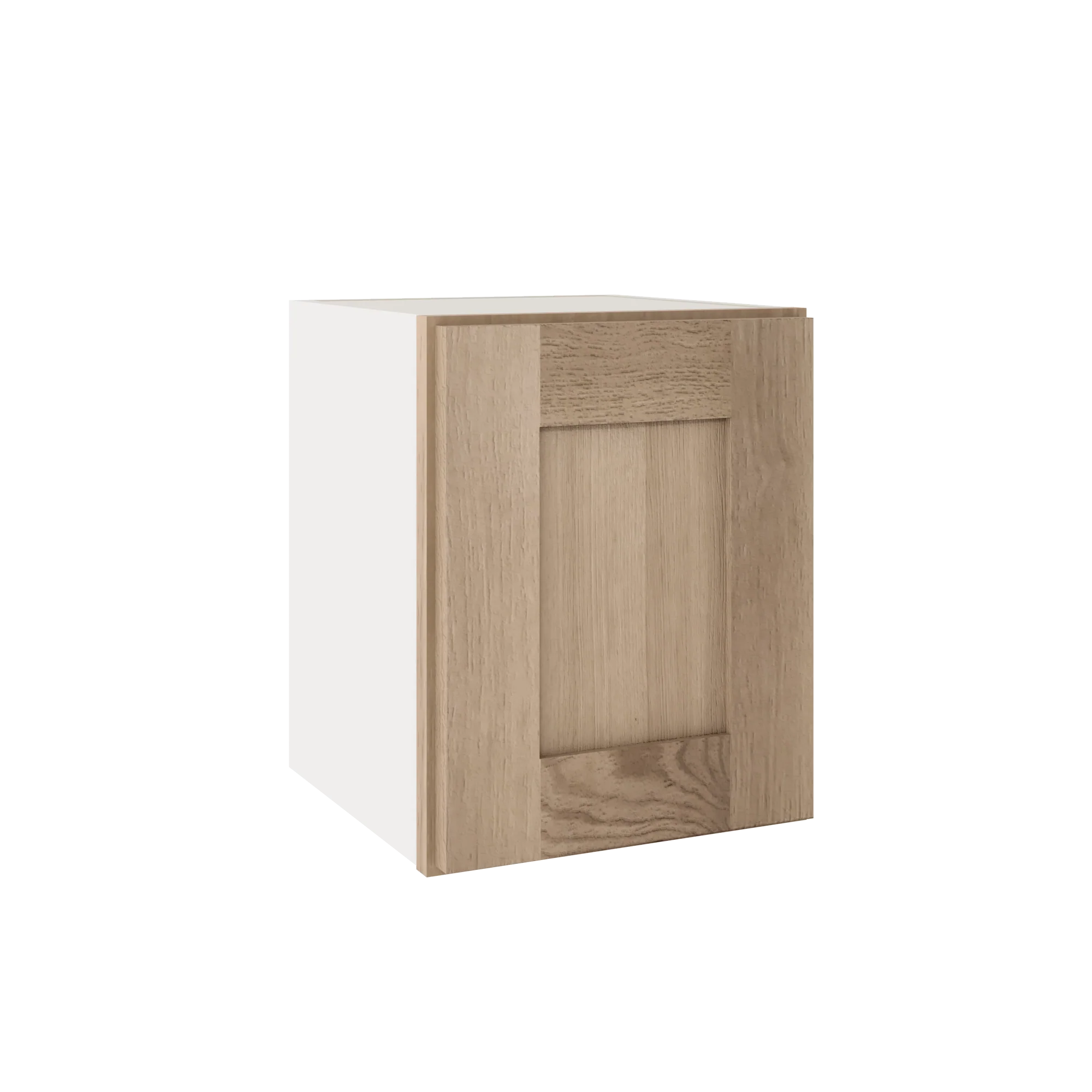 15" Tall x 12" Deep Stacker /  Upper Natural Color 17ROS - Redondo White Oak Shaker 1-1/4" Overlay Wall Cabinet - Image 3