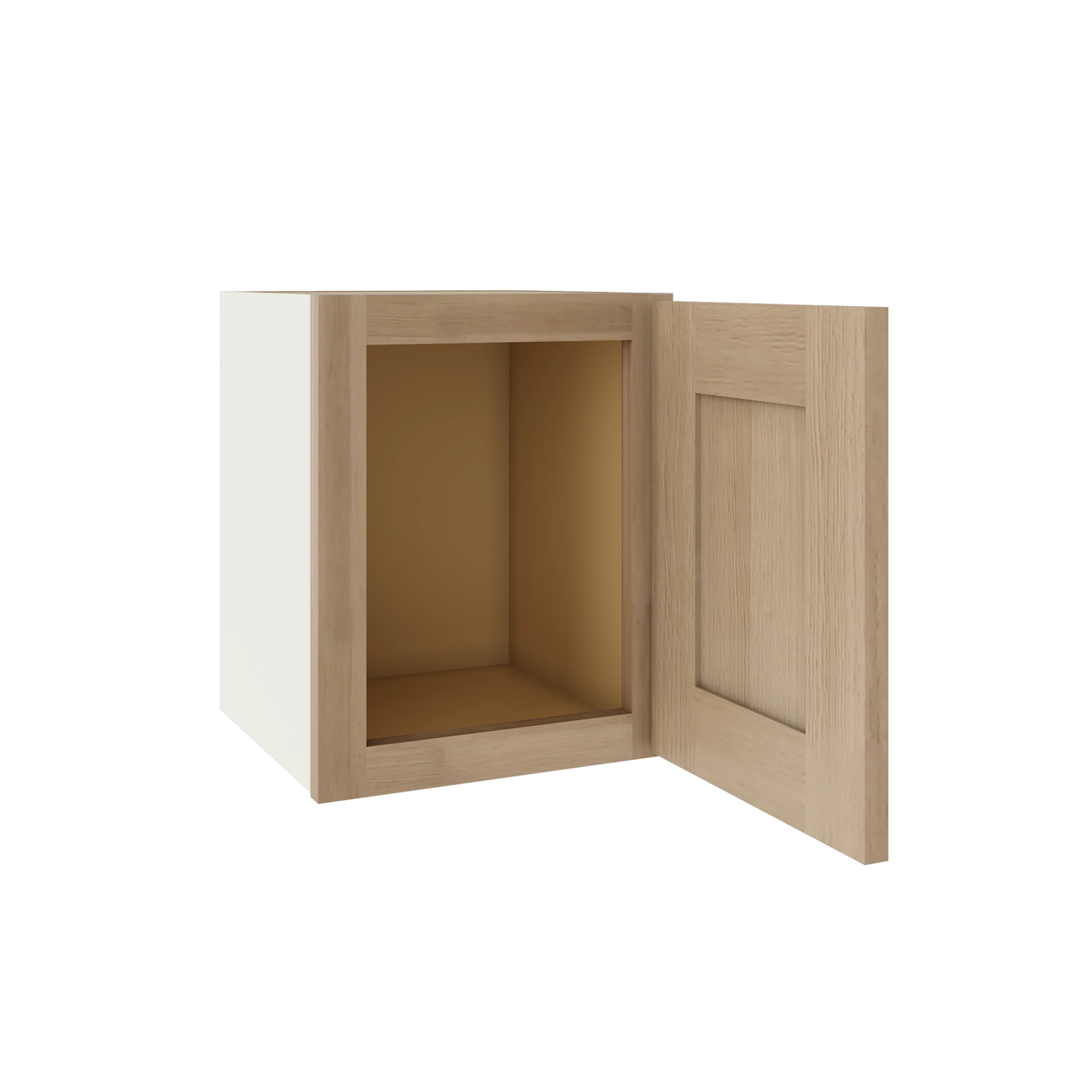15" Tall x 12" Deep Stacker /  Upper Natural Color 17ROS - Redondo White Oak Shaker 1-1/4" Overlay Wall Cabinet - Image 4