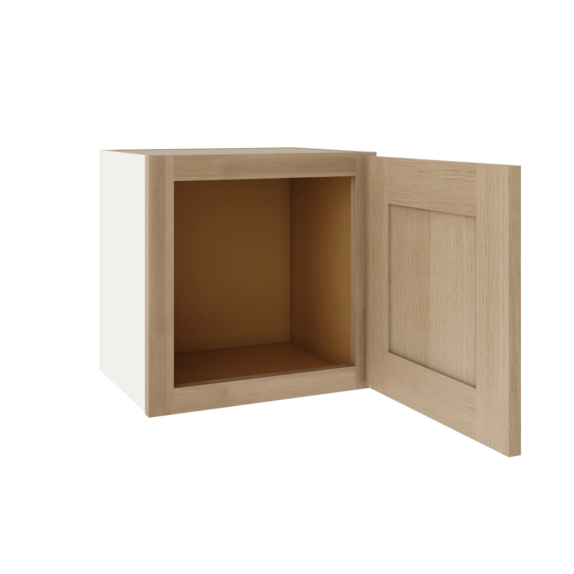 15" Tall x 12" Deep Stacker /  Upper Natural Color 17ROS - Redondo White Oak Shaker 1-1/4" Overlay Wall Cabinet - Image 6