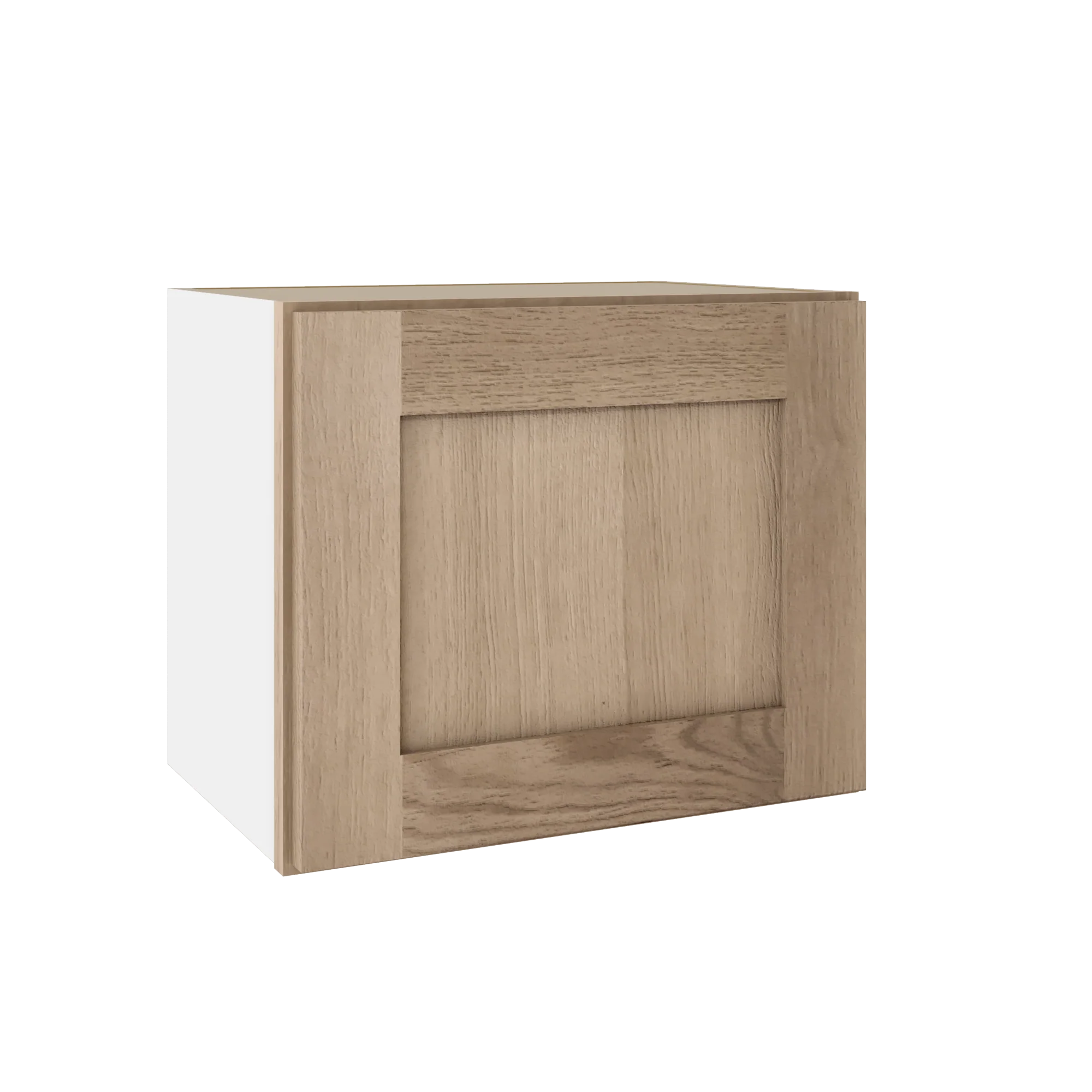 15" Tall x 12" Deep Stacker /  Upper Natural Color 17ROS - Redondo White Oak Shaker 1-1/4" Overlay Wall Cabinet - Image 7