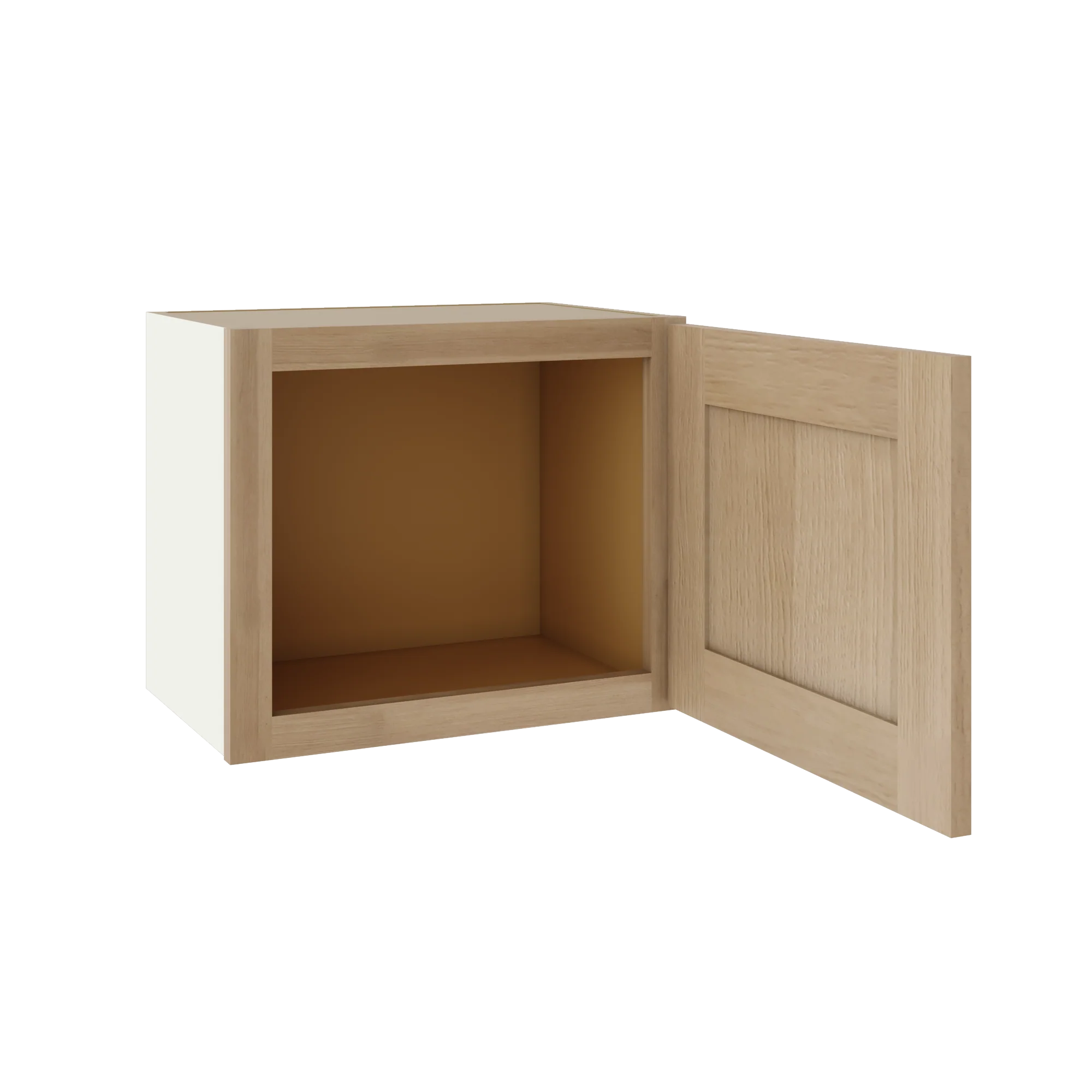 15" Tall x 12" Deep Stacker /  Upper Natural Color 17ROS - Redondo White Oak Shaker 1-1/4" Overlay Wall Cabinet - Image 8