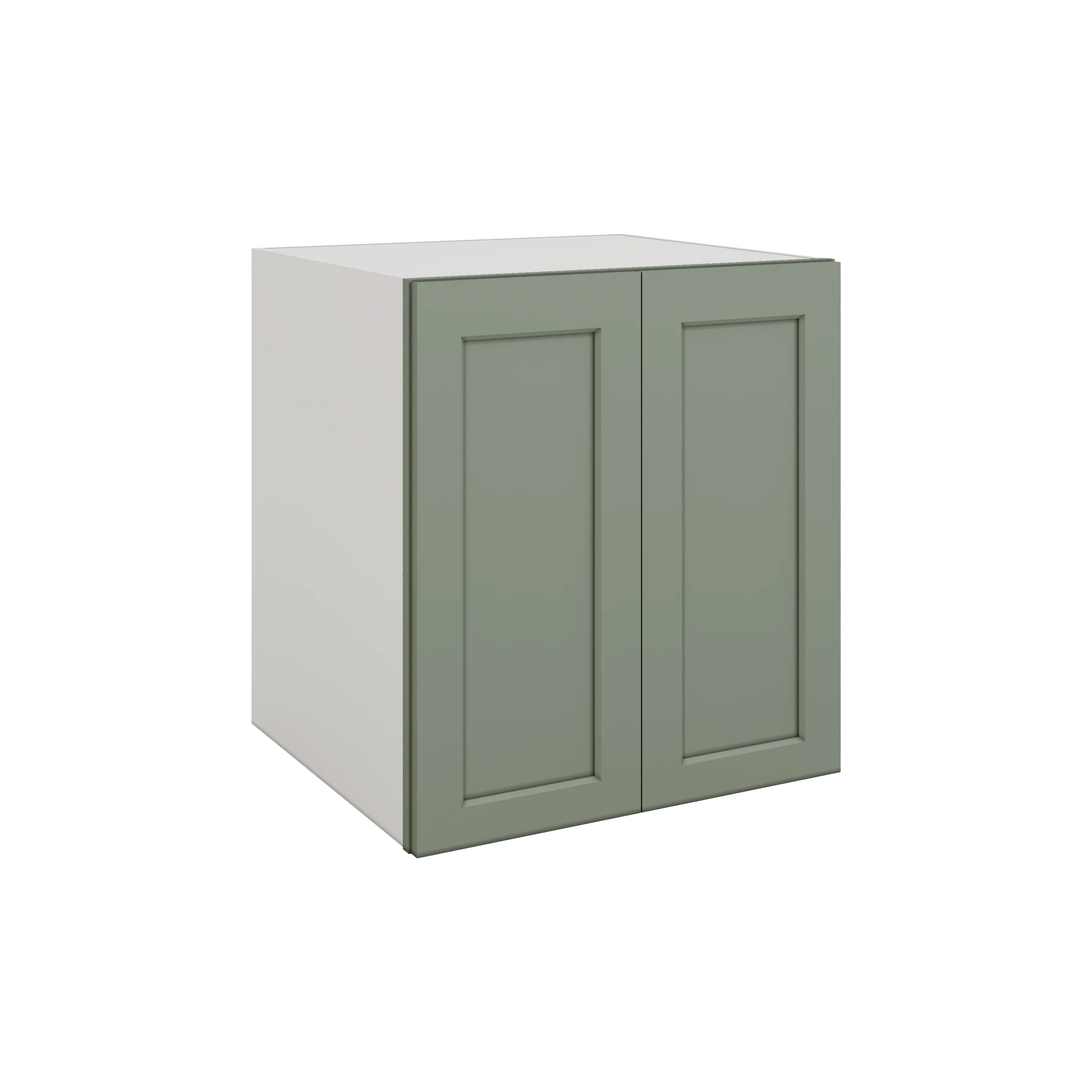 24", 27", 30", 33" & 36" Wide Full Height Door 14SG Sage Green Shaker 1-1/4" Overlay Base Cabinet - Double Door - Image 3