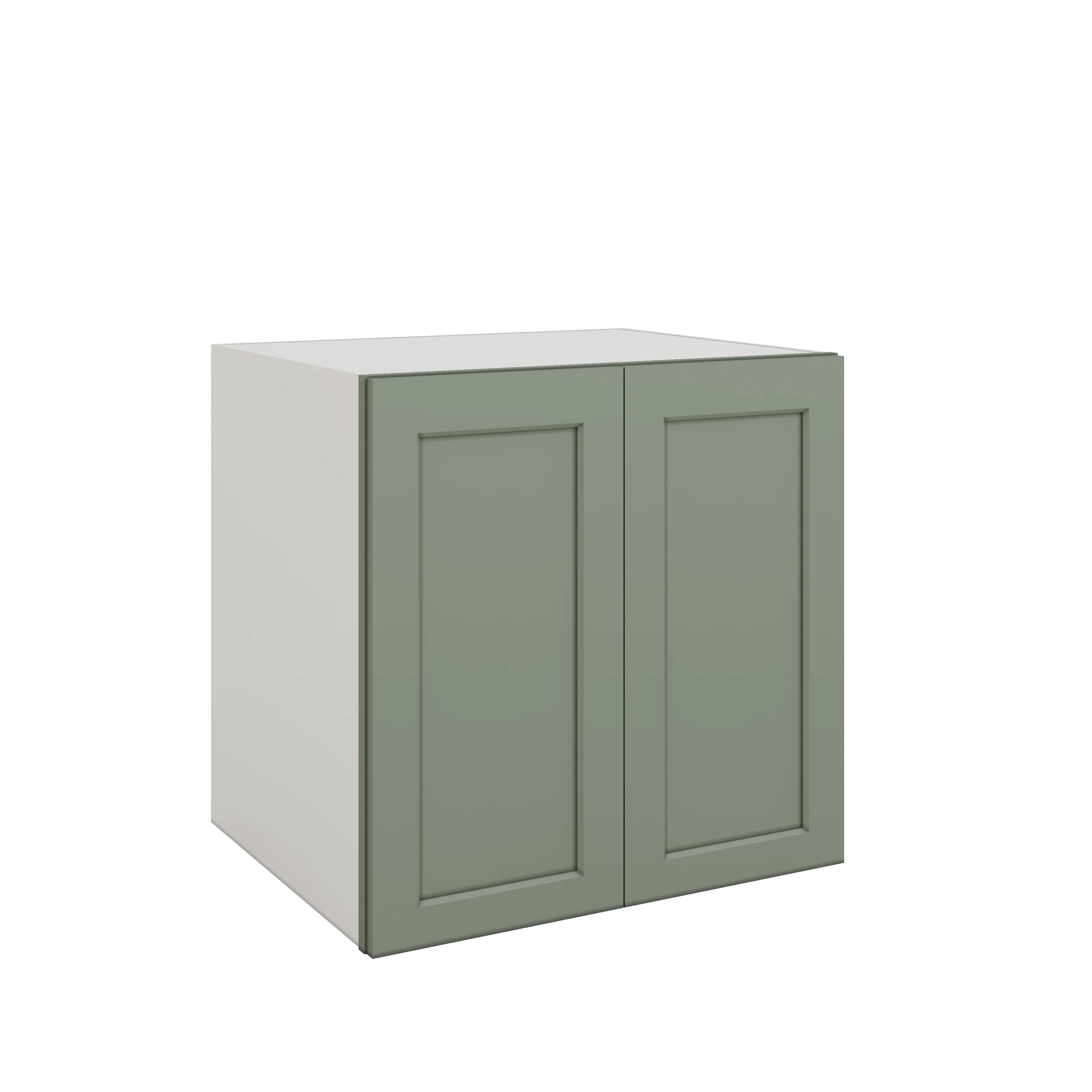 24", 27", 30", 33" & 36" Wide Full Height Door 14SG Sage Green Shaker 1-1/4" Overlay Base Cabinet - Double Door - Image 5