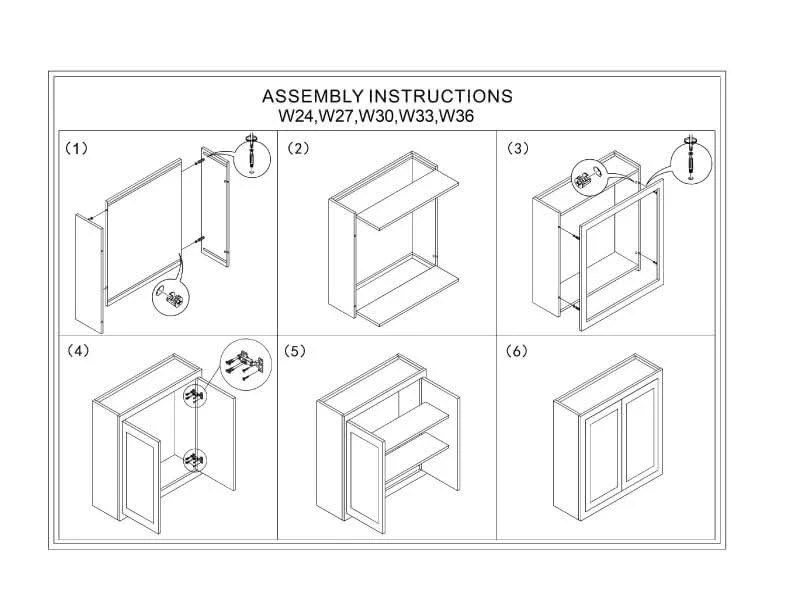 24" Wide Wall Cabinet - Single Door 12", 15", 18", 21"& 24" Tall Custom Color Glass Ready Inset Shaker - Image 5