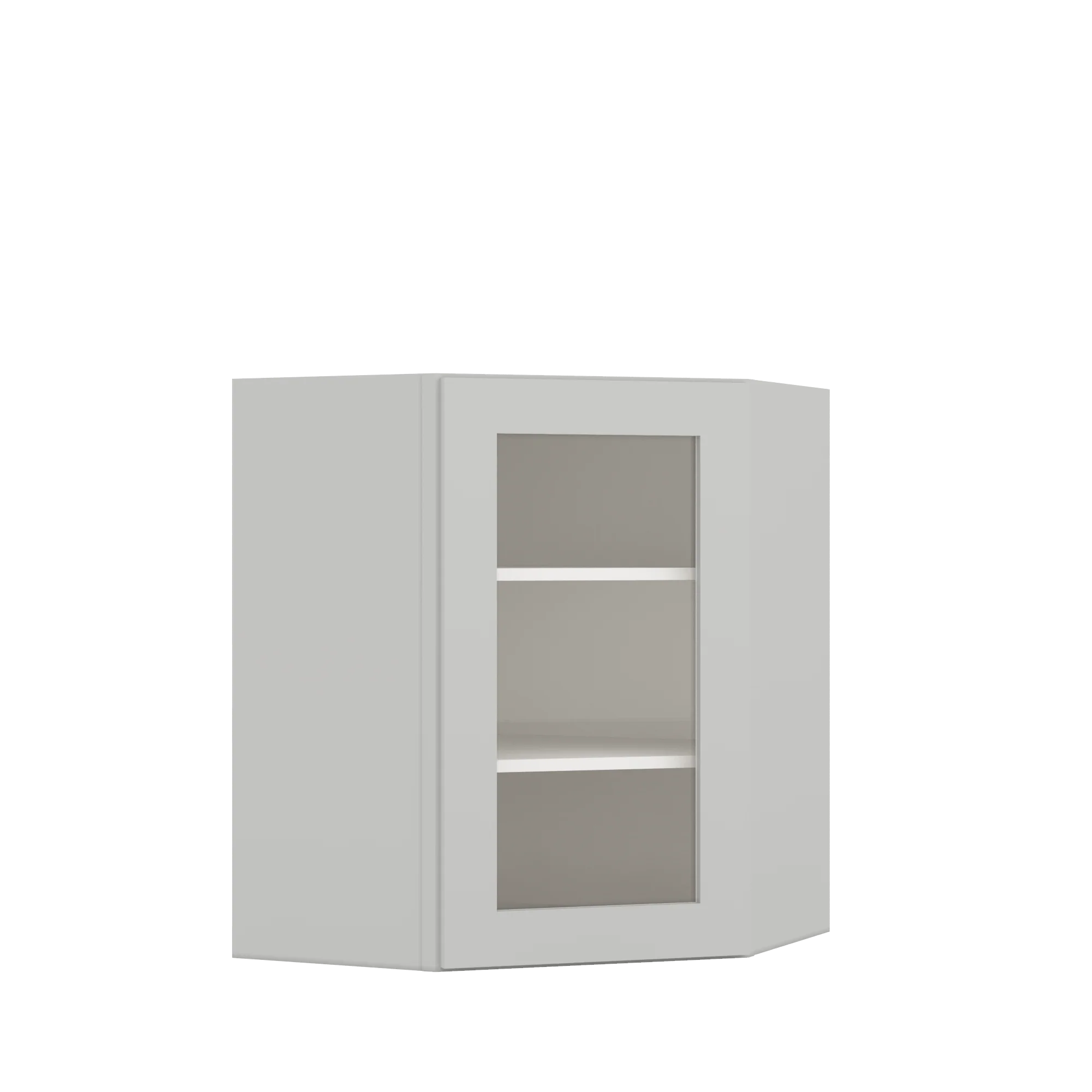 24" Width | 30", 36", and 42" Height | Wall Corner Glass Ready Door Matching Interior | RTA Unassembled | Premium White Full Overlay