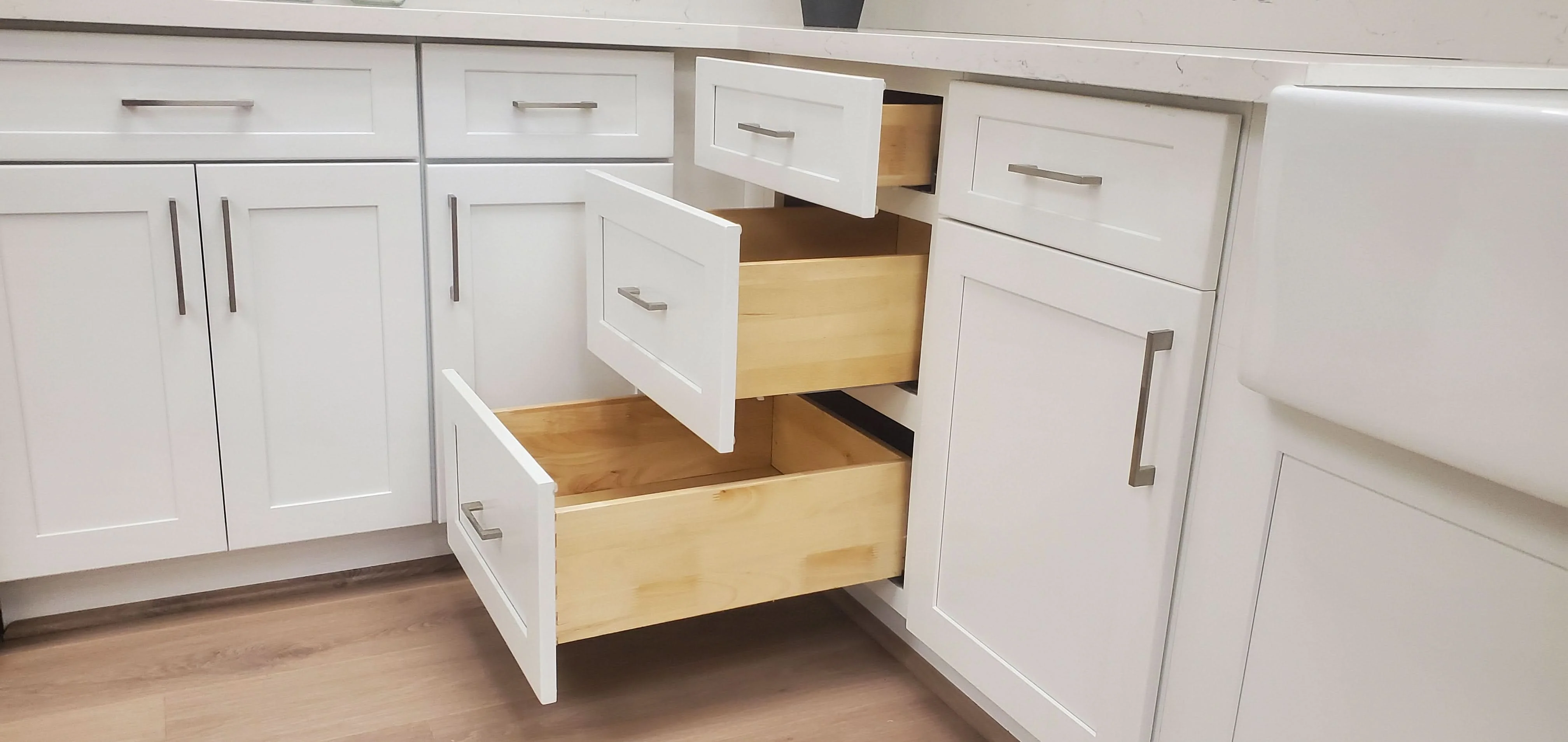 29 Newport White Double Shaker 1-1/4" Overlay Lazy Susan Base Cabinet 33" & 36" - Image 5