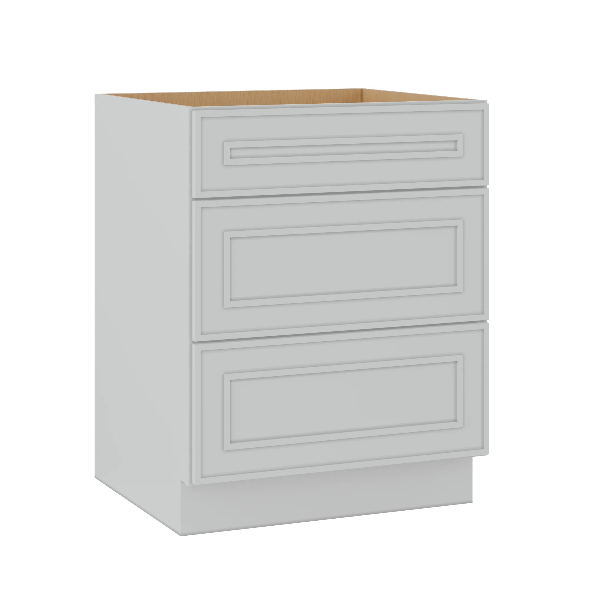 3 Drawer Base 12", 15", 18", 21", 24" & 30" Wide White Elegant Oak Craftsman Shaker 1-1/4" Overlay Base Cabinet - Image 11