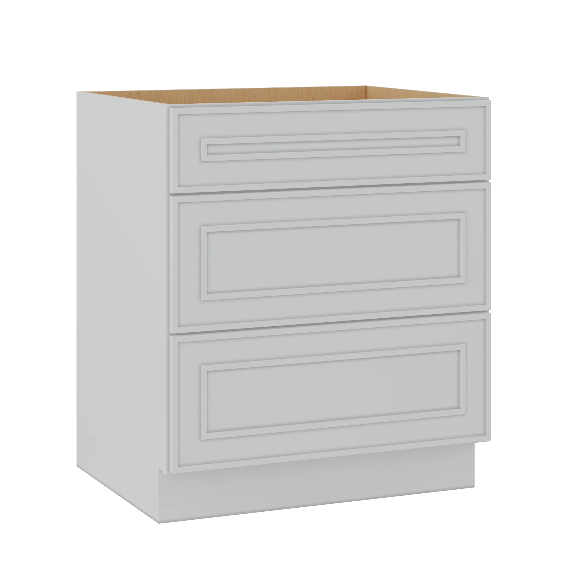 3 Drawer Base 12", 15", 18", 21", 24" & 30" Wide White Elegant Oak Craftsman Shaker 1-1/4" Overlay Base Cabinet - Image 13