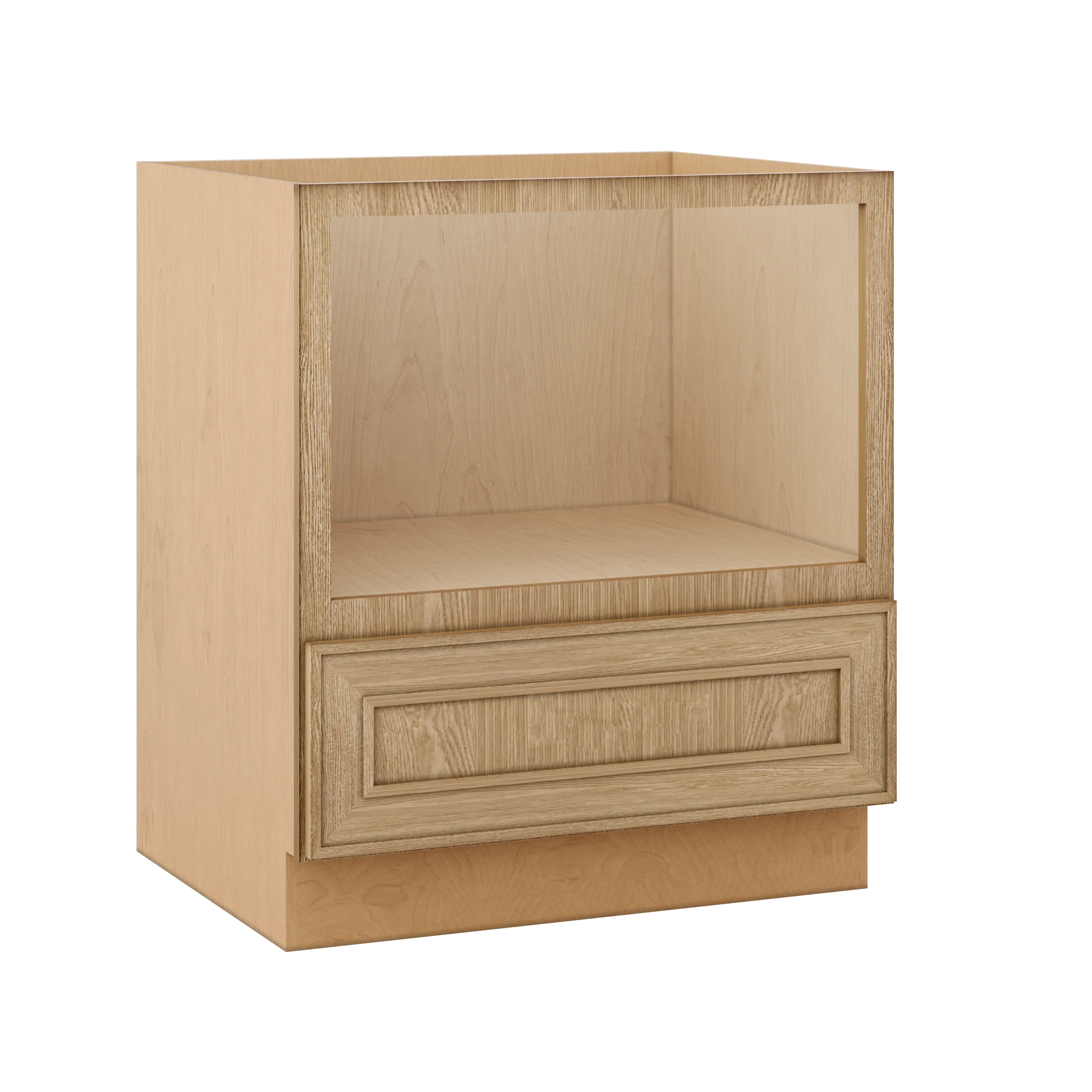 30" Microwave Base Cabinet Overlay Elegant Oak Craftsman White Oak Shaker