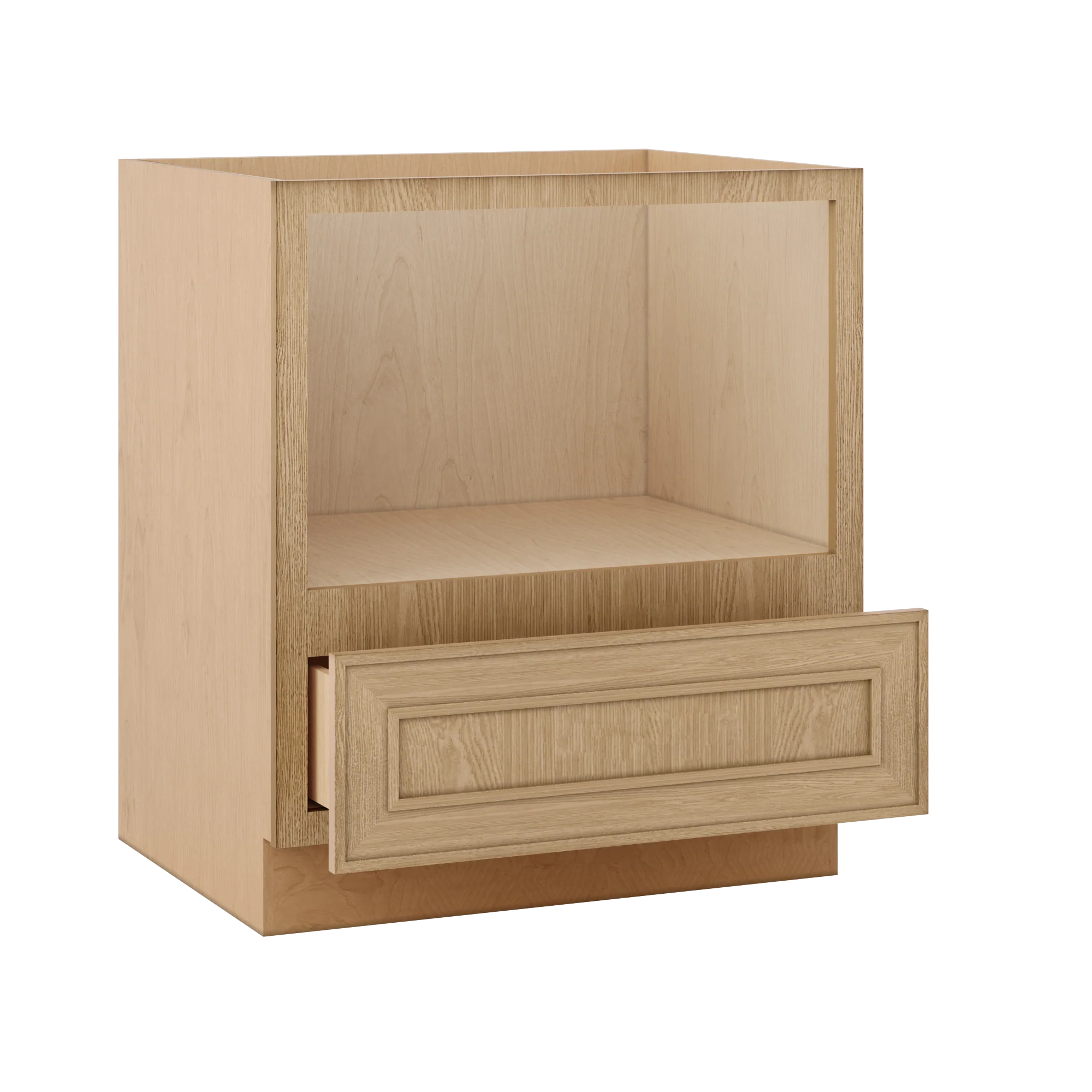 30" Microwave Base Cabinet Overlay Elegant Oak Craftsman White Oak Shaker - Image 2