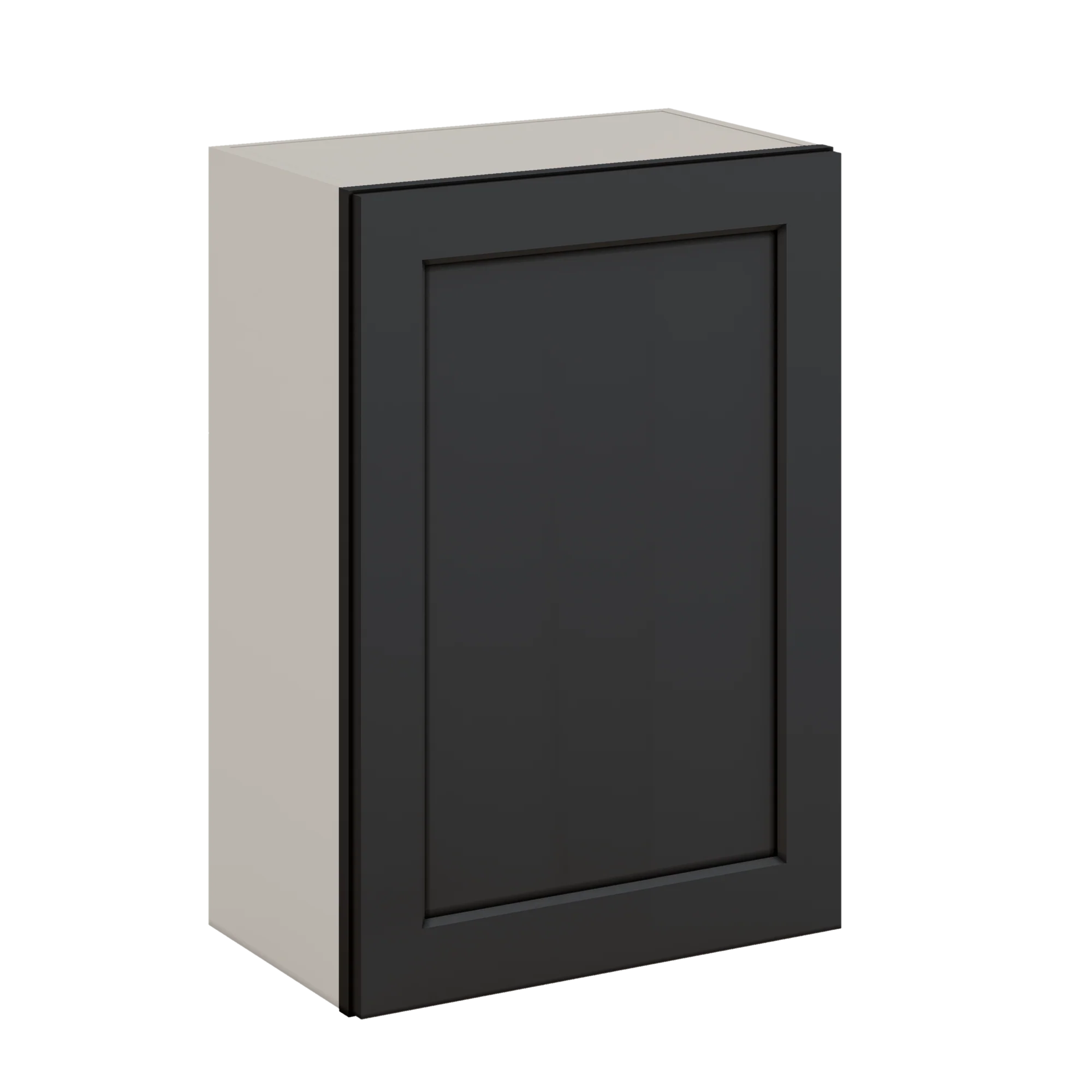 30" Tall 15HNS Hermosa Noir Black Shaker 1-1/4" Overlay Wall Cabinet - Single Door 9", 12", 15", 18", 21" WIde - Image 9