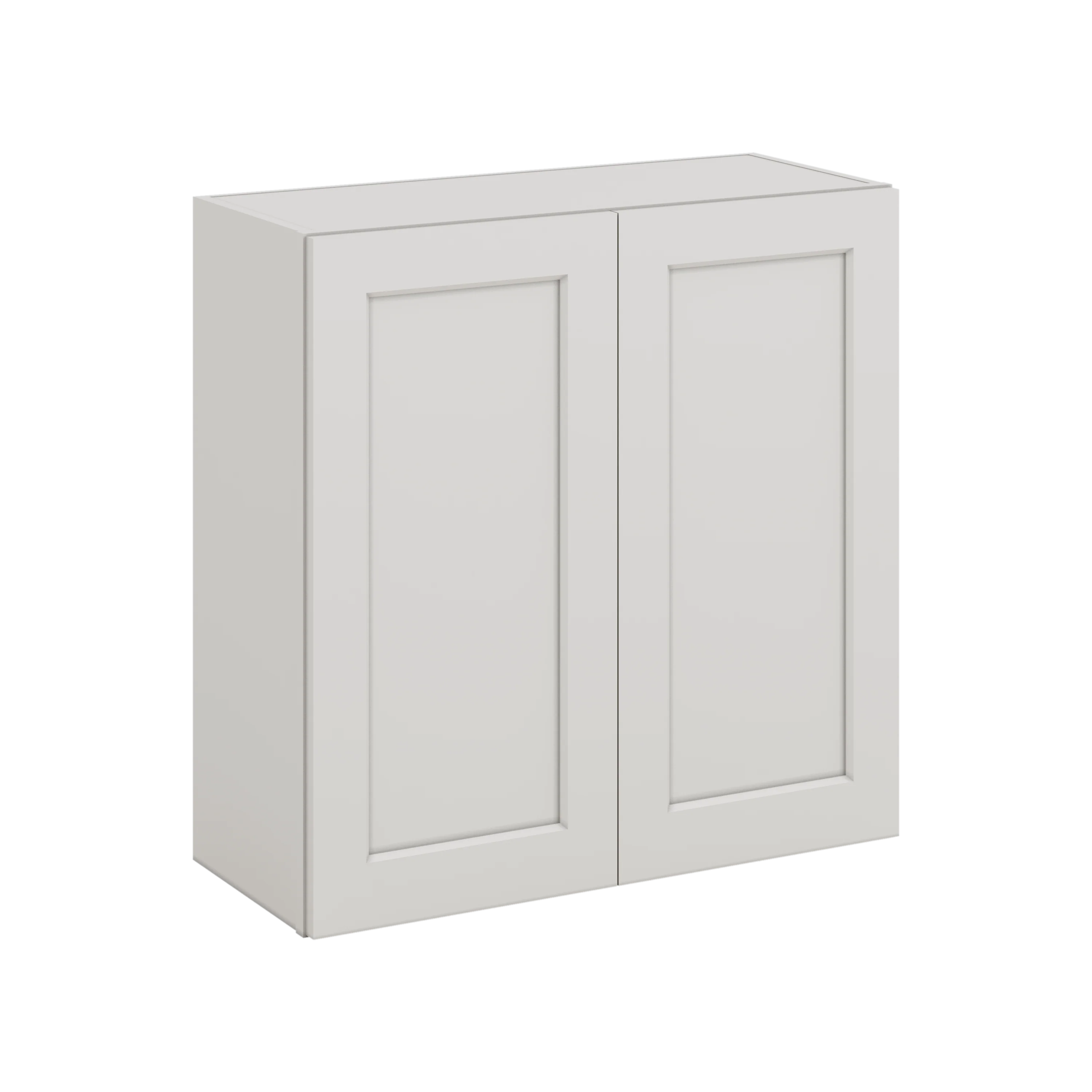 30" Tall 2WS White Shaker 1-1/4" Overlay Wall Cabinet - Double Door 24", 27", 30", 33" & 36" Wide - Image 5