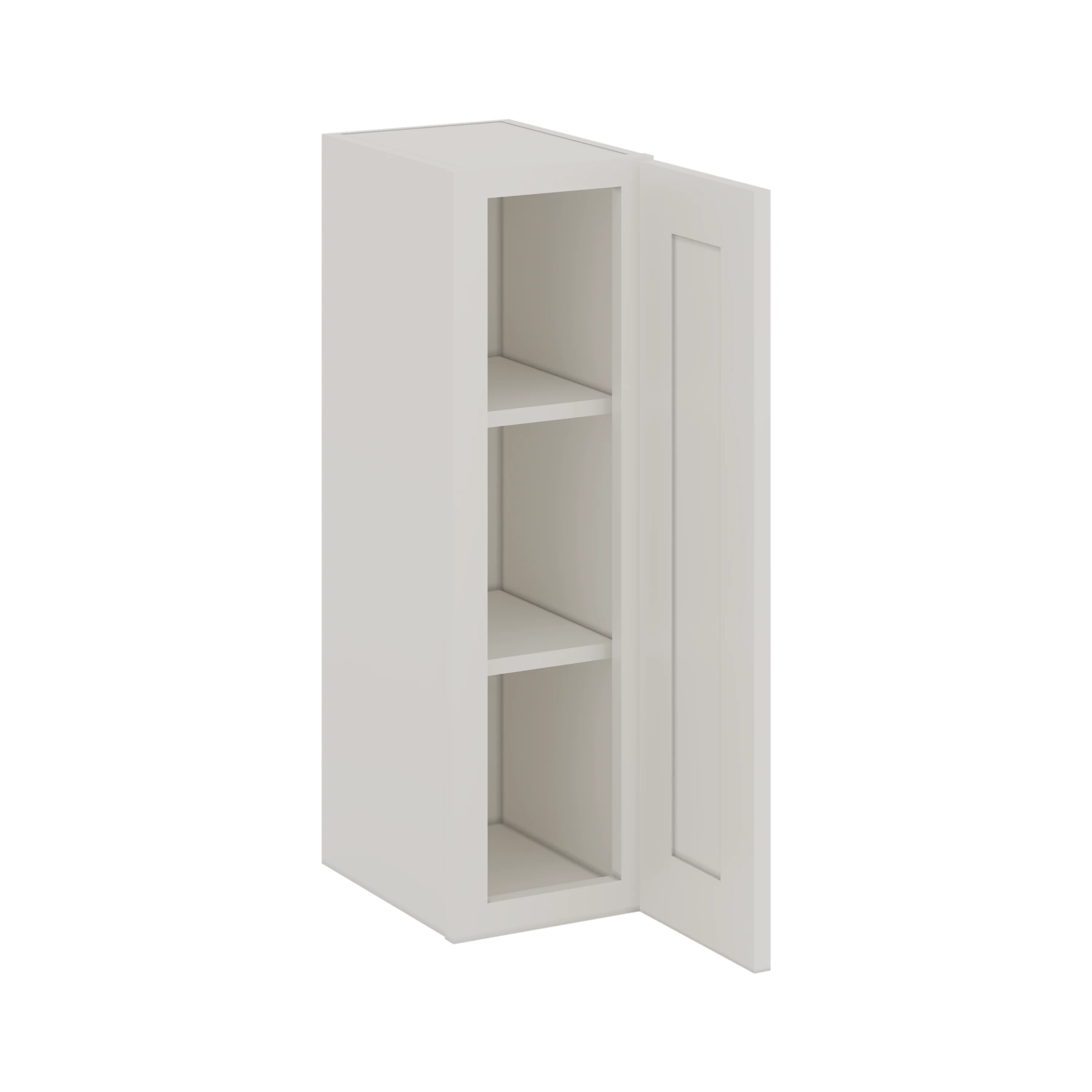 30" Tall ICE White Shaker 1-1/4" Overlay Wall Cabinet - Single Door 9", 12", 15", 18", 21" WIde CWS/CWB - Image 3