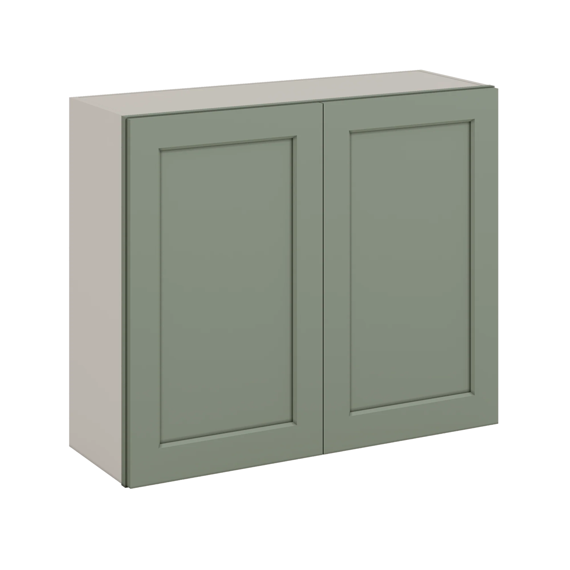 30" Tall Green Shaker 1-1/4" Overlay Wall Cabinet - Double Door 24", 27", 30", 33" & 36" Wide - Image 5