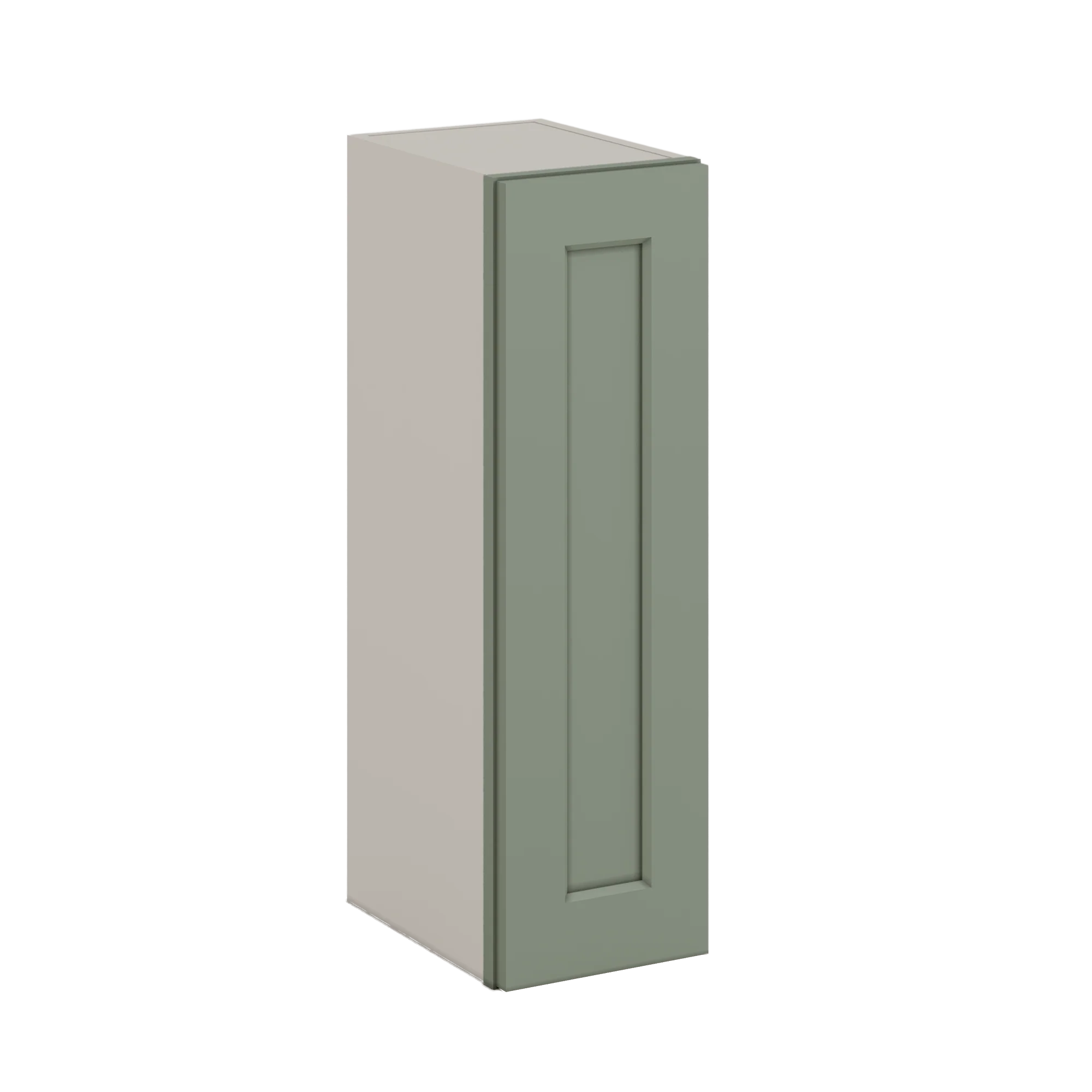 30" Tall Green Shaker 1-1/4" Overlay Wall Cabinet - Single Door 9", 12", 15", 18", 21" WIde