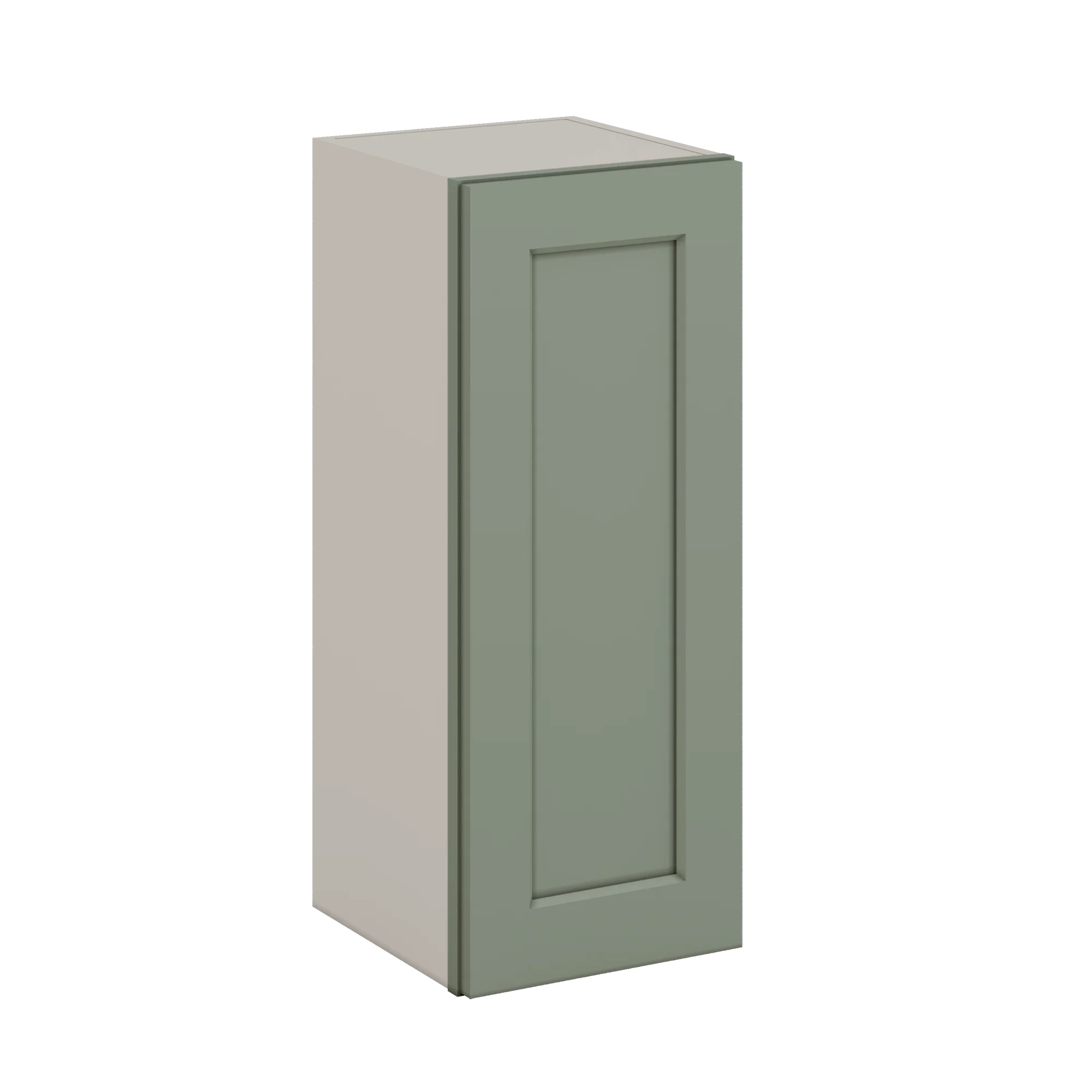 30" Tall Green Shaker 1-1/4" Overlay Wall Cabinet - Single Door 9", 12", 15", 18", 21" WIde - Image 2