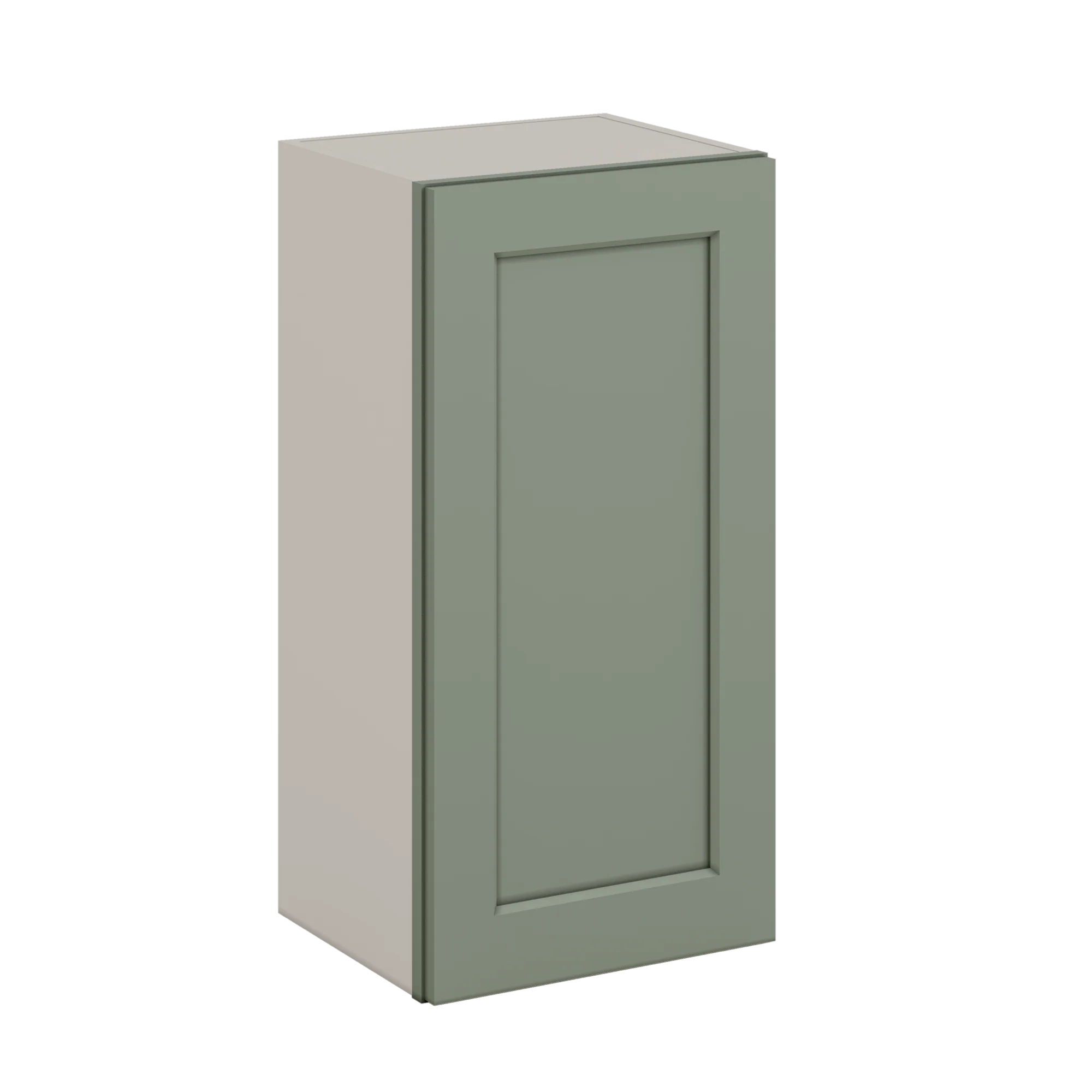 30" Tall Green Shaker 1-1/4" Overlay Wall Cabinet - Single Door 9", 12", 15", 18", 21" WIde - Image 3