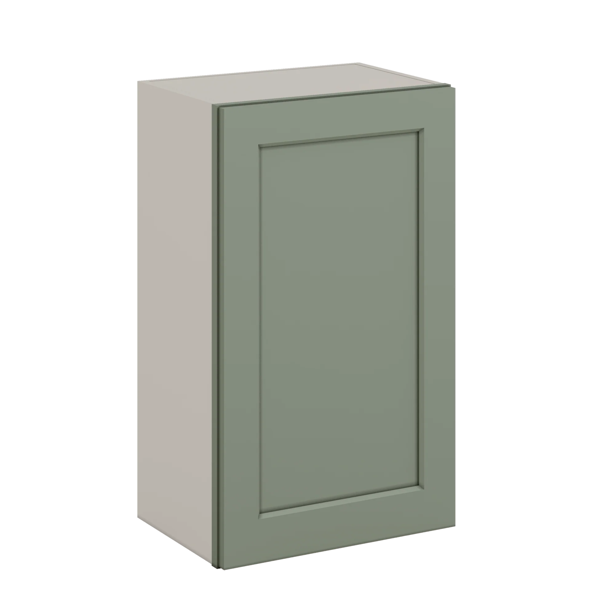 30" Tall Green Shaker 1-1/4" Overlay Wall Cabinet - Single Door 9", 12", 15", 18", 21" WIde - Image 4