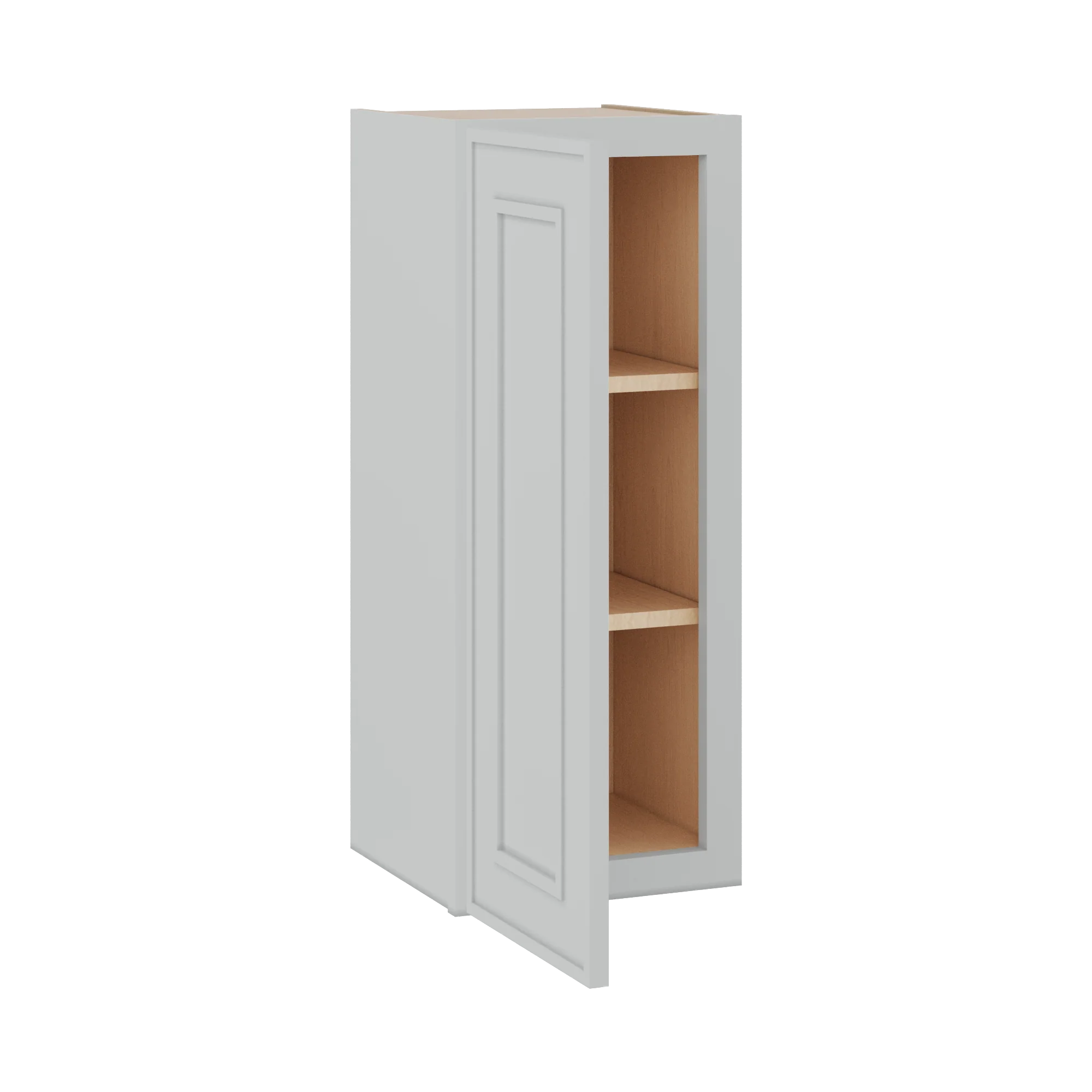 30" Tall Single Door 9", 12", 15", 18" & 21" Wall Cabinet White Elegant Oak Craftsman Shaker 1-1/4" Overlay Shaker - Image 4
