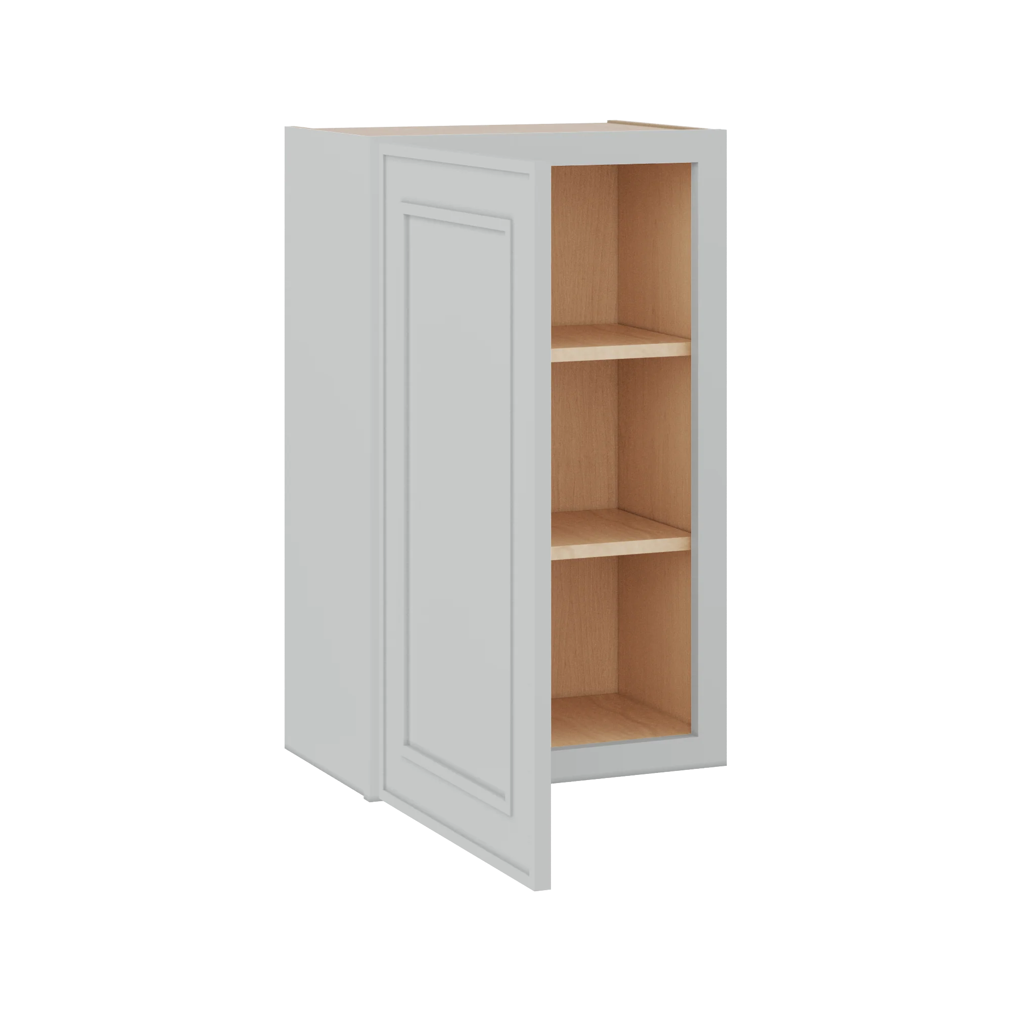 30" Tall Single Door 9", 12", 15", 18" & 21" Wall Cabinet White Elegant Oak Craftsman Shaker 1-1/4" Overlay Shaker - Image 8