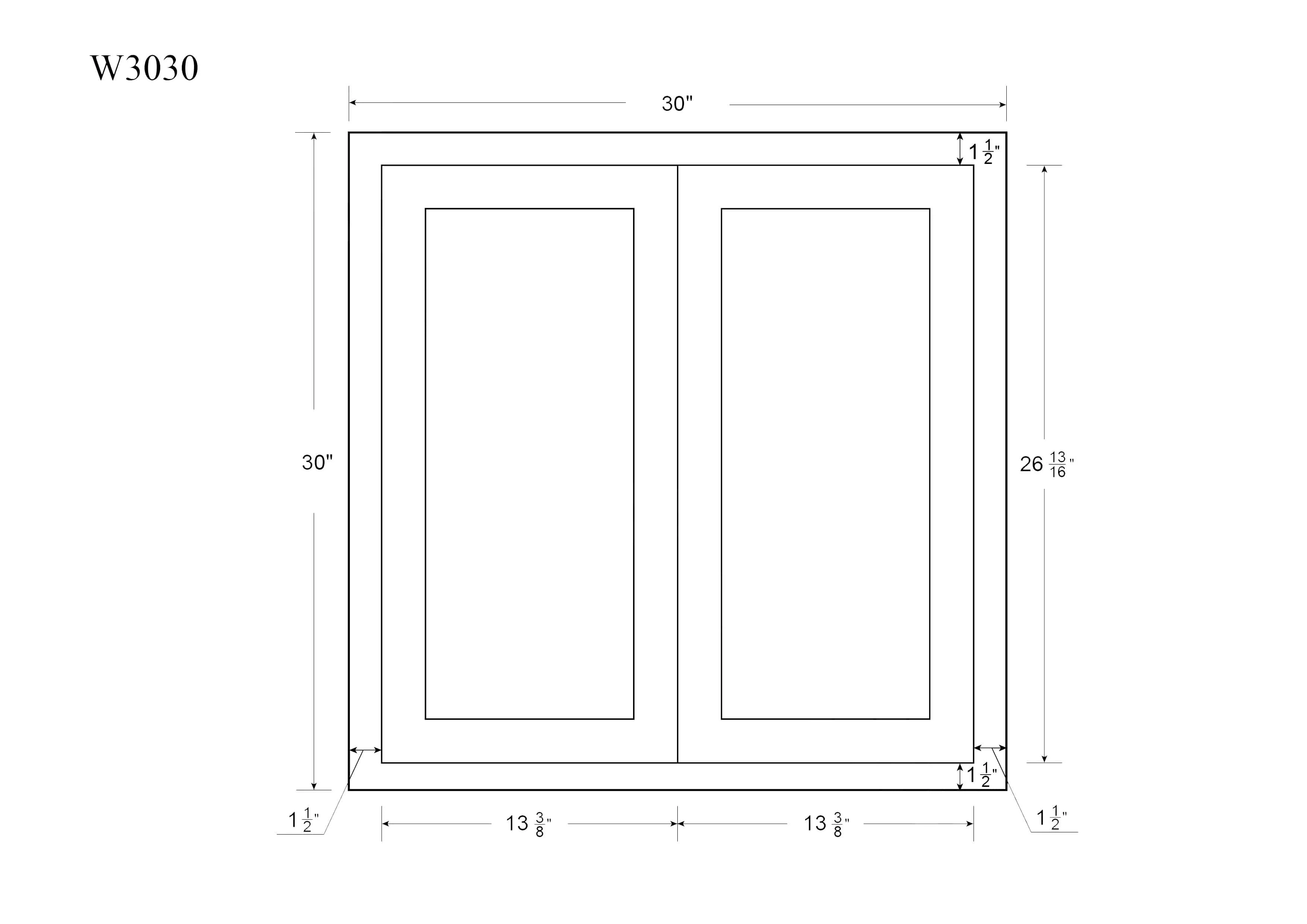 30" Tall Wall Cabinet - Double Door 24", 27", 30", 33" & 36" Tall Snow White Inset Shaker - Image 11