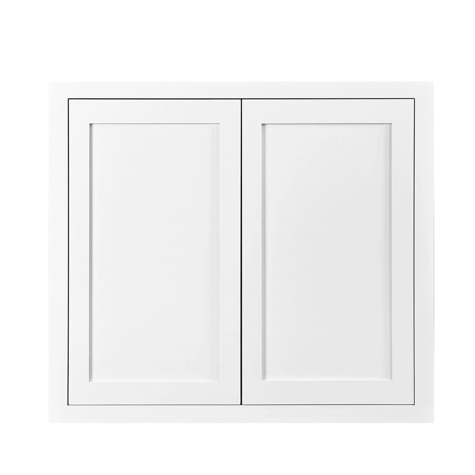 30" Tall Wall Cabinet - Double Door 24", 27", 30", 33" & 36" Tall Snow White Inset Shaker - Image 12