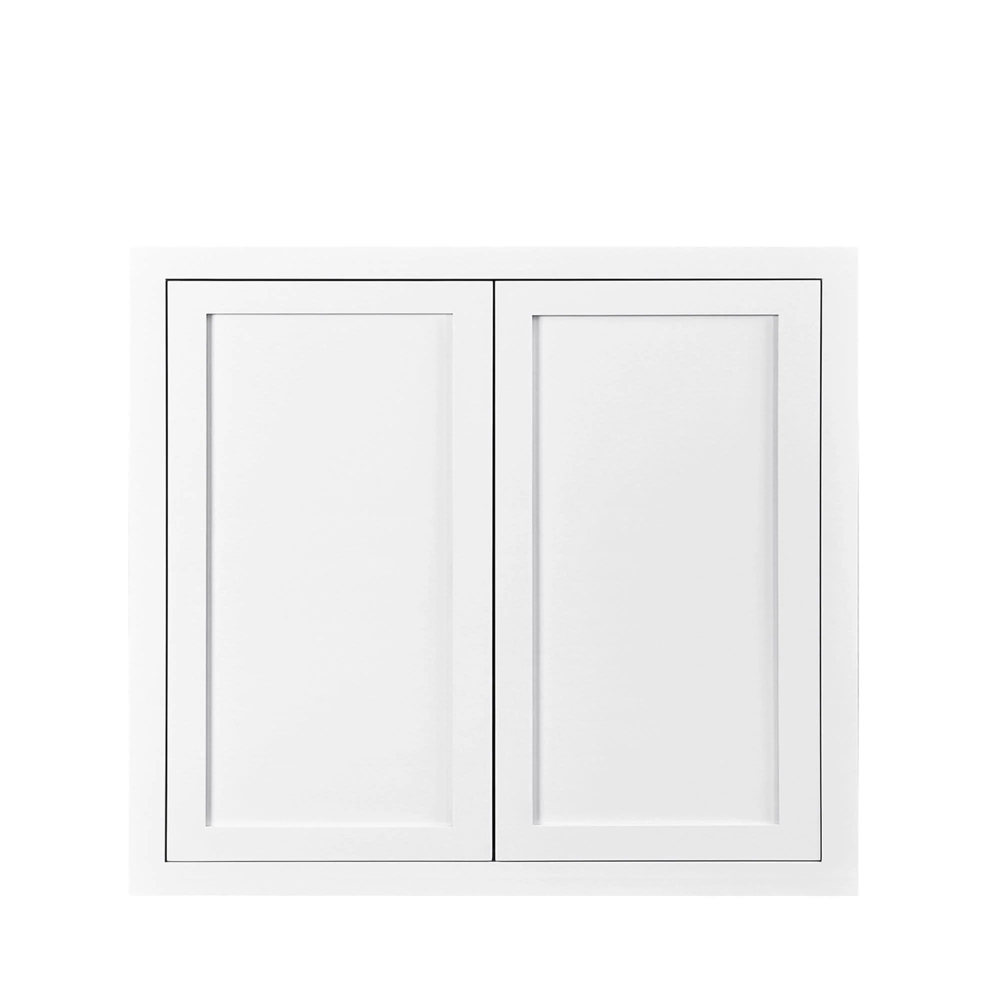 30" Tall Wall Cabinet - Double Door 24", 27", 30", 33" & 36" Tall Snow White Inset Shaker - Image 14