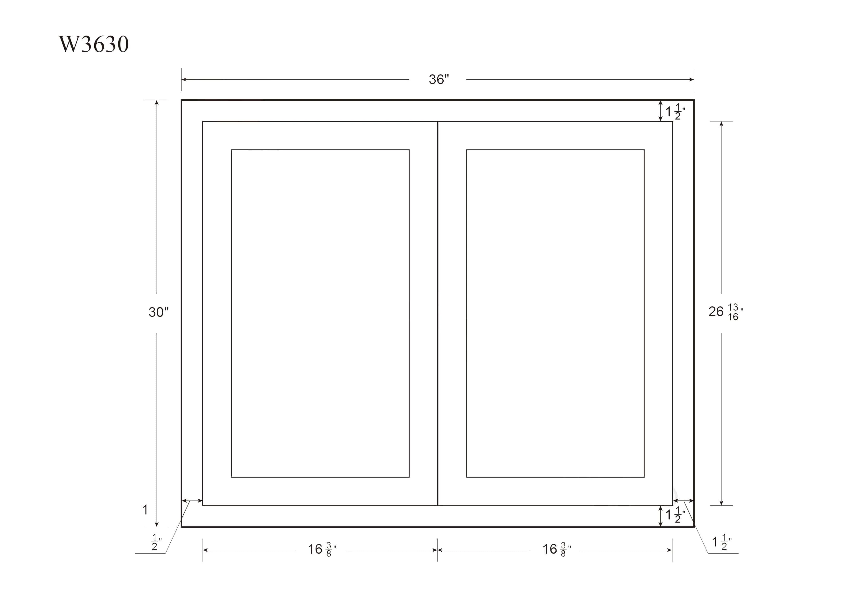 30" Tall Wall Cabinet - Double Door 24", 27", 30", 33" & 36" Tall Snow White Inset Shaker - Image 16
