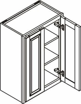 30" Tall Wall Cabinet - Double Door 24", 27", 30", 33" & 36" Tall Snow White Inset Shaker - Image 6