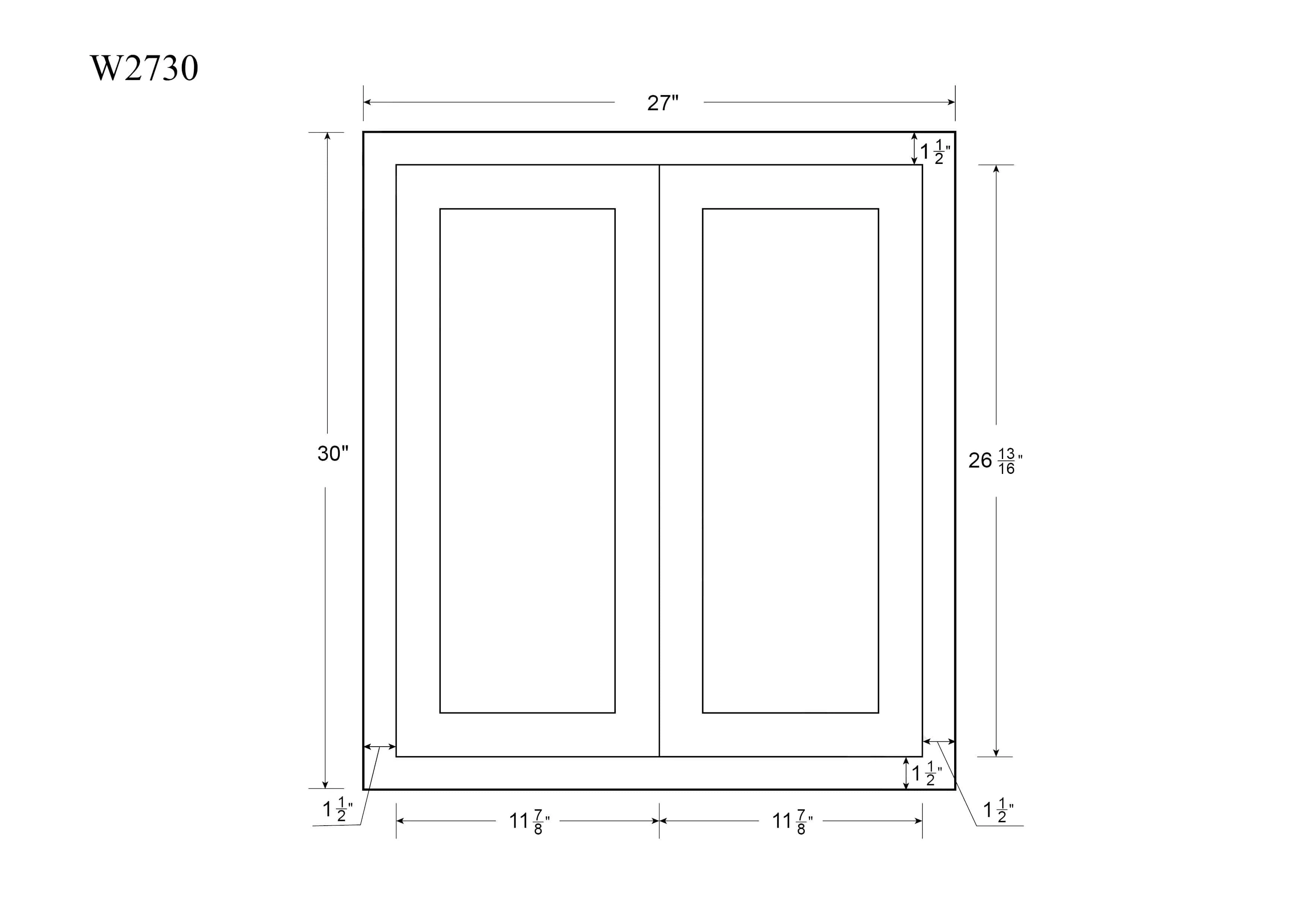30" Tall Wall Cabinet - Double Door 24", 27", 30", 33" & 36" Tall Snow White Inset Shaker - Image 9